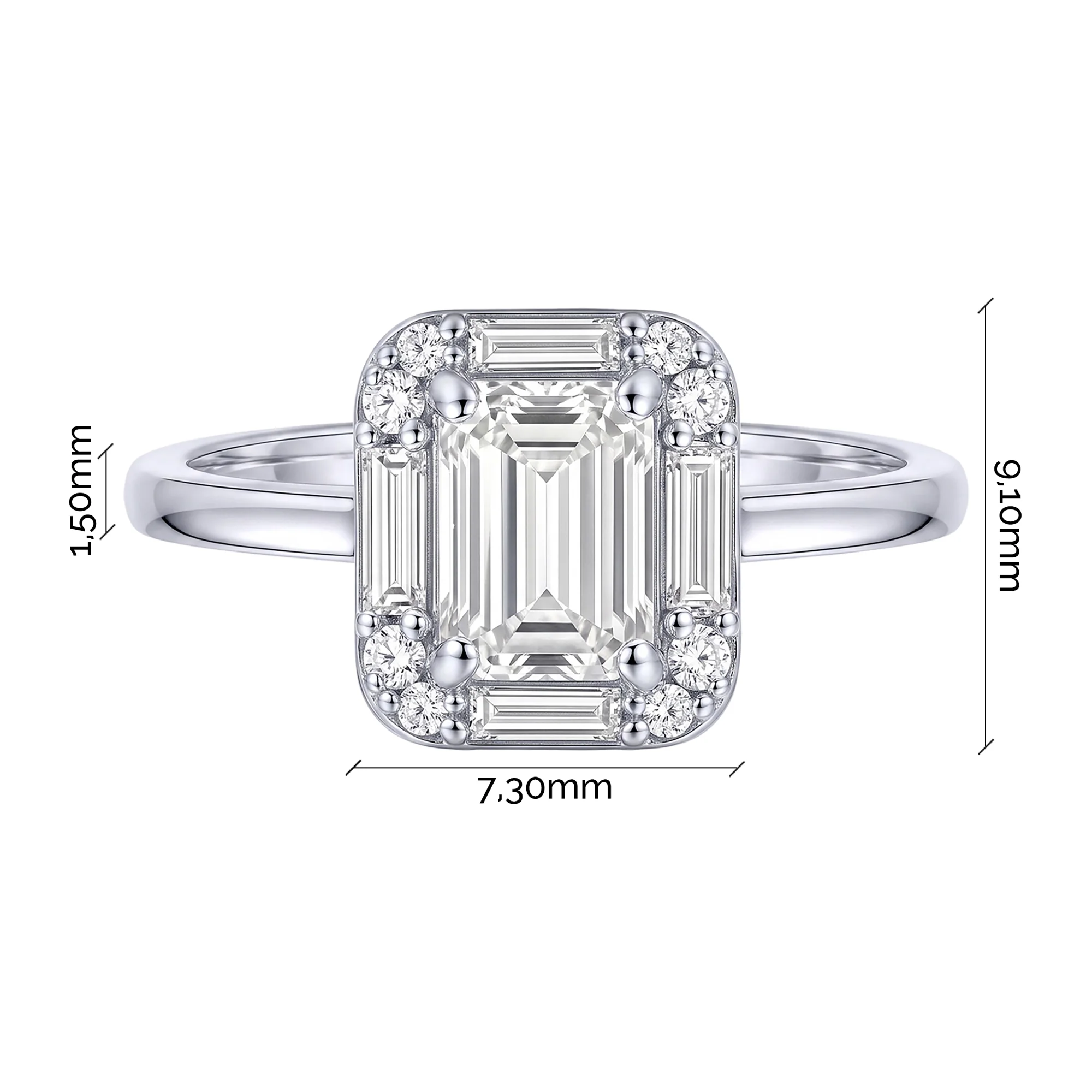 Серебряное кольцо "Геометрия" с фианитами - 2279876 - 3
