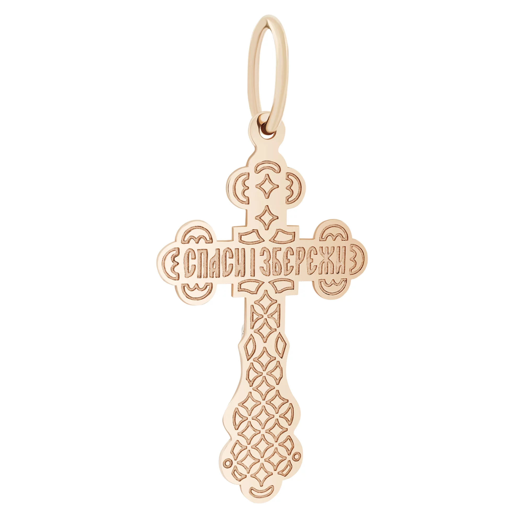 Православний хрестик із комбінованого золота - 1577405 – зображення 2