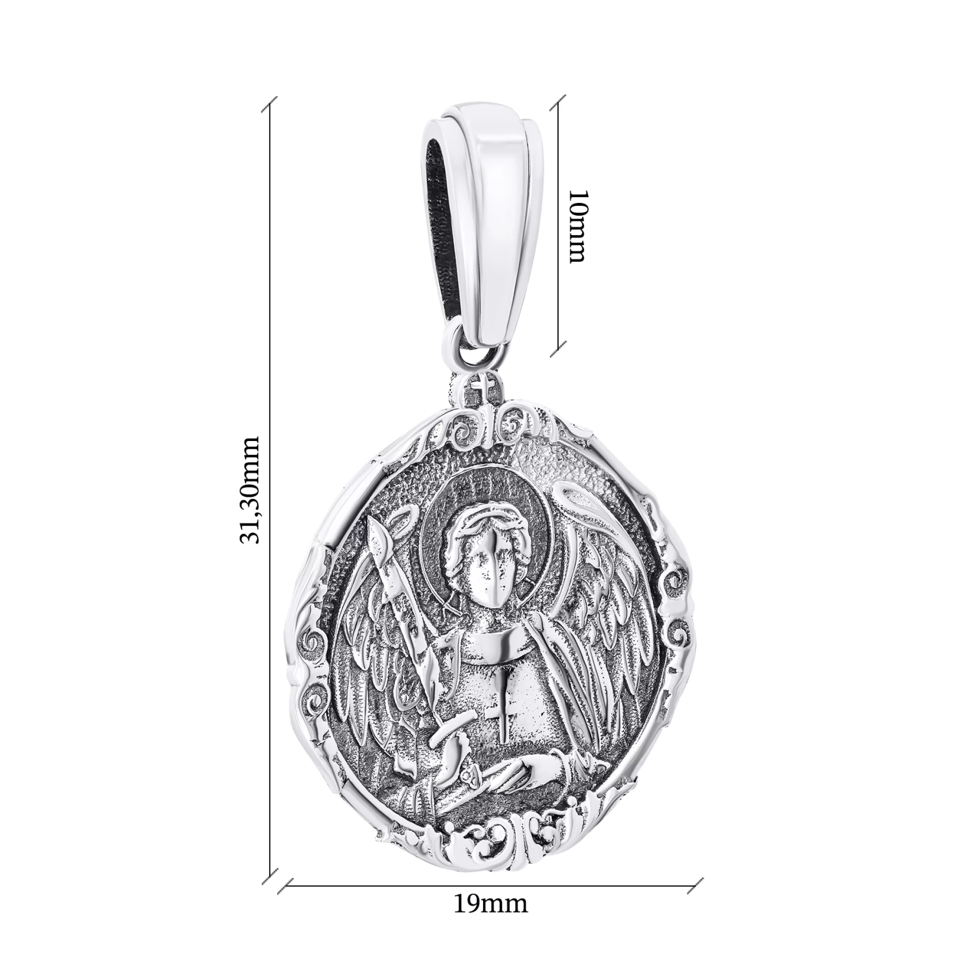 Ладанка из серебра "Ангел Хранитель" с чернением - 1548971 – изображение 2