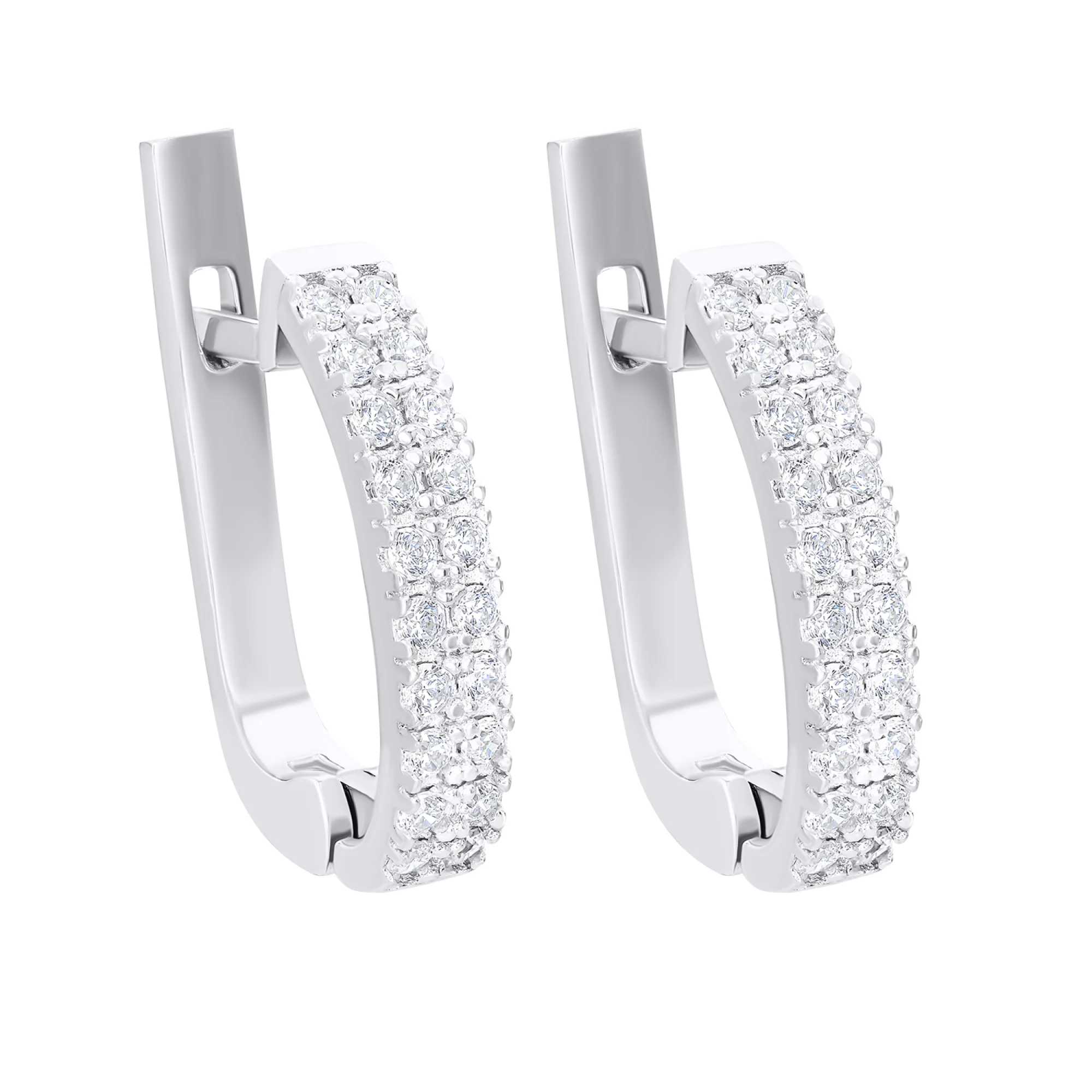 Серьги из серебра с дорожкой фианитов - 1546000 - 1