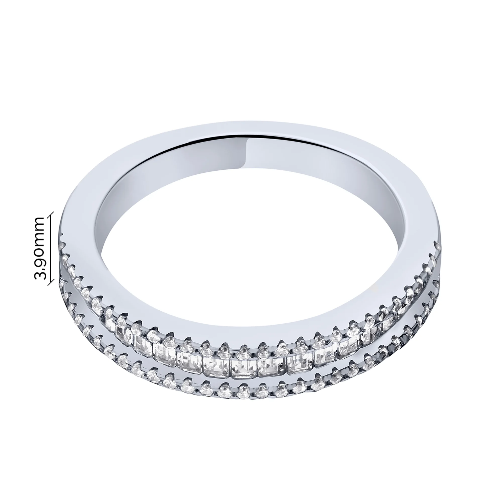Серебряное кольцо с фианитами - 2187015 - 3