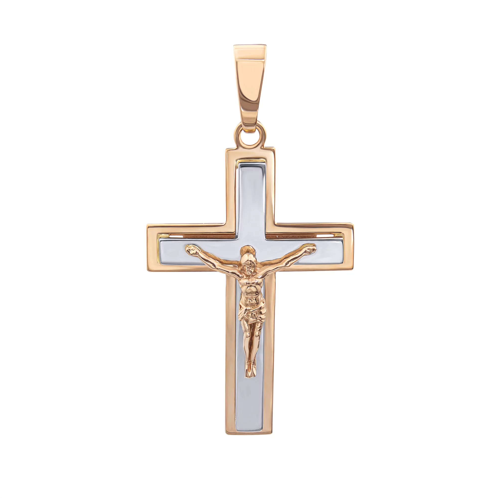 Крестик из комбинированного золота - 815794 – изображение 1