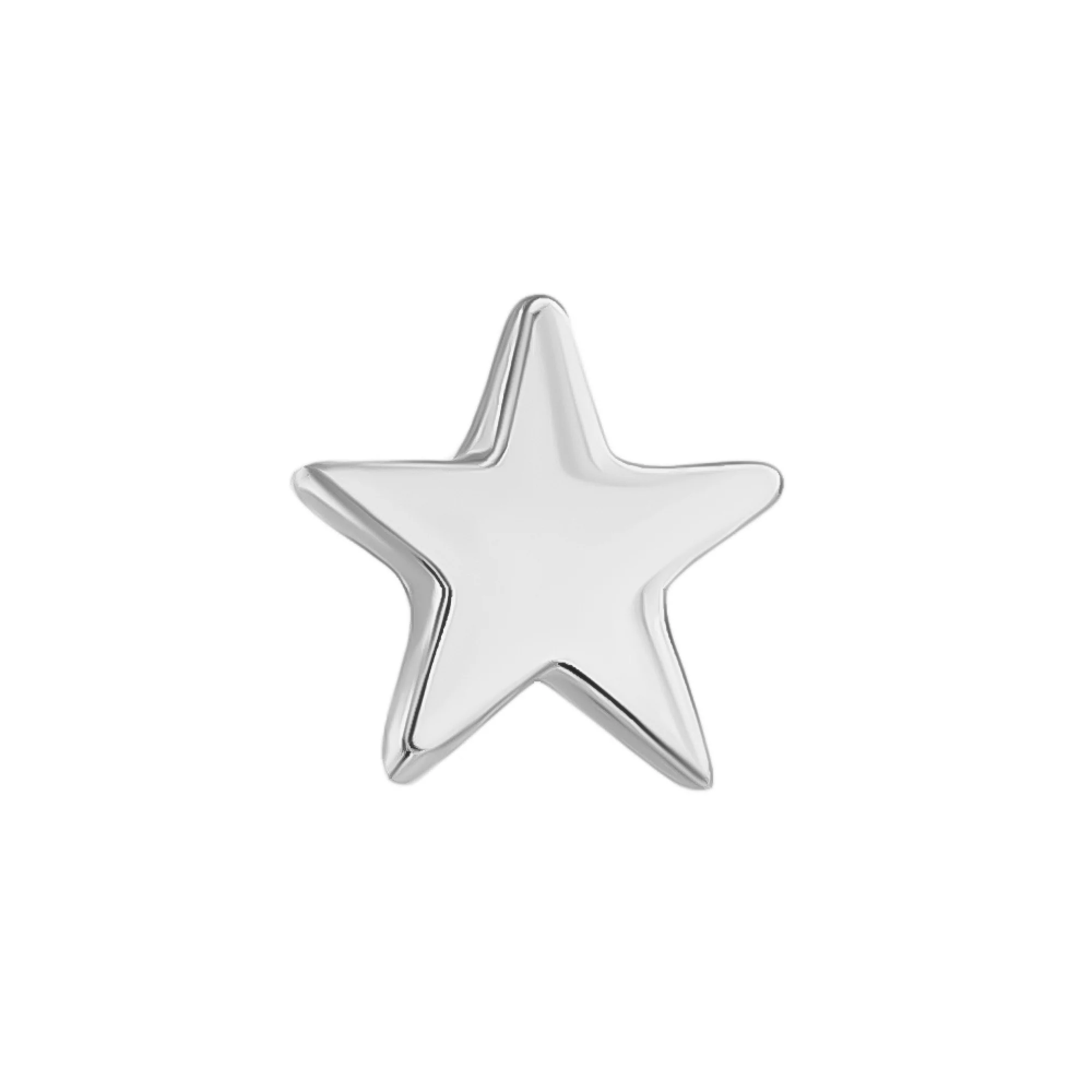 Одна золотая серьга-гвоздик "Звездочка" - 1658257 – изображение 2