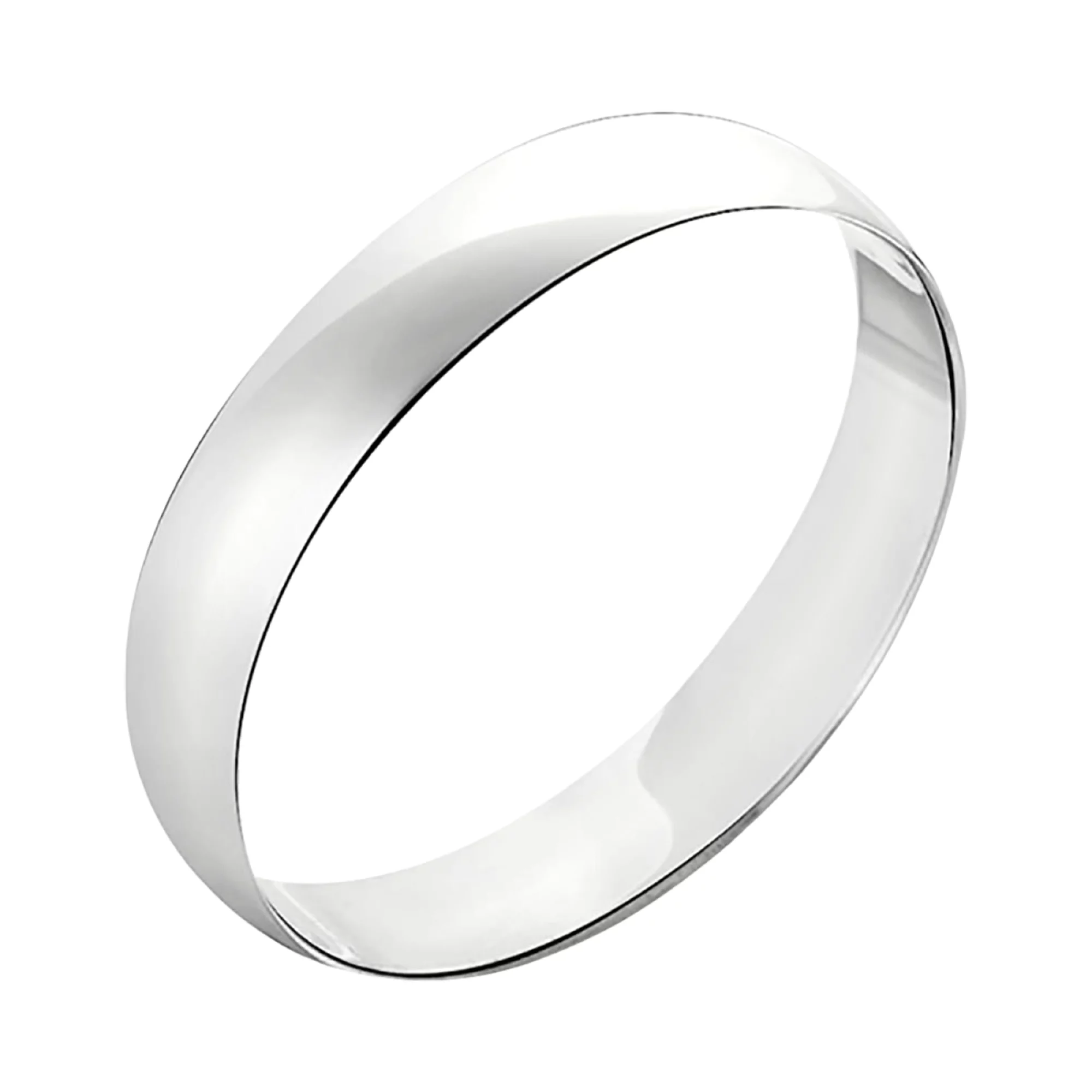 Обручальное кольцо из белого золота классическое - 963948 – изображение 1