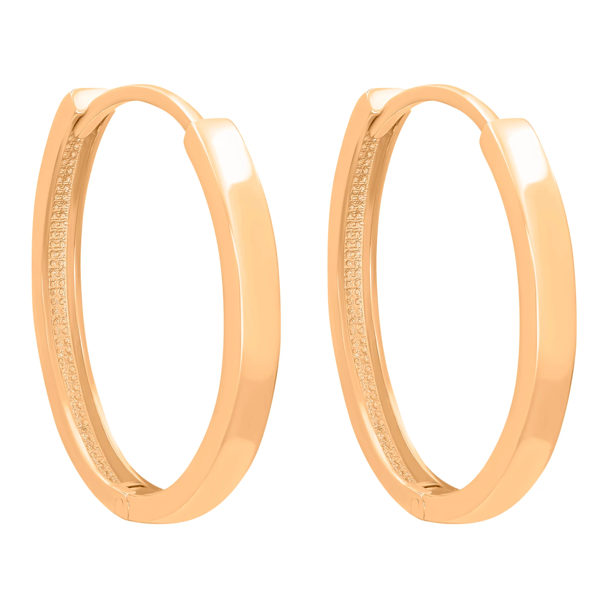 Сережки-кольца из красного золота - 896344 – изображение 1