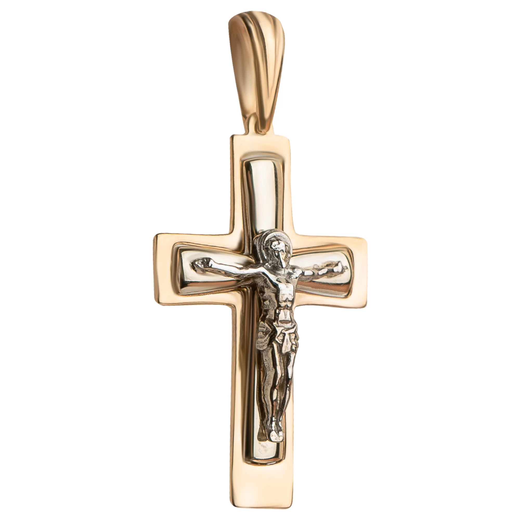 Крестик из комбинированного золота - 952486 – изображение 1