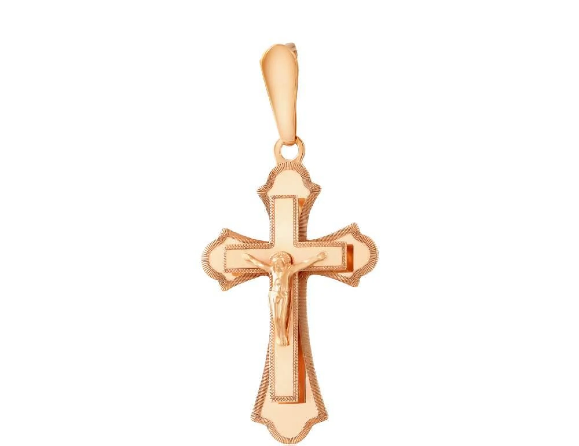 Крестик из красного золота - 431402 – изображение 1