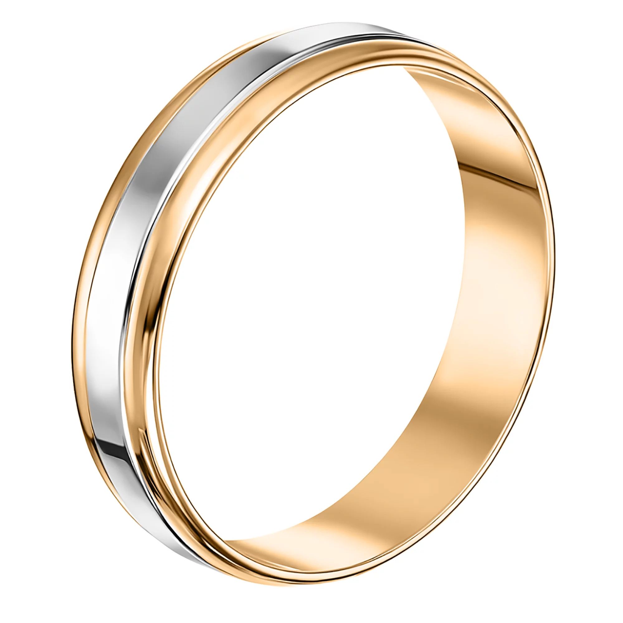 Обручальное кольцо с комбинированного золота - 1553931 – изображение 1
