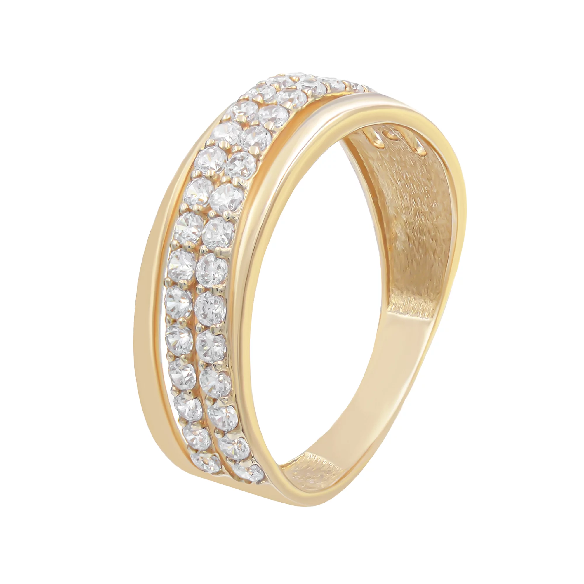 Золотое кольцо с фианитом - 538756 – изображение 3