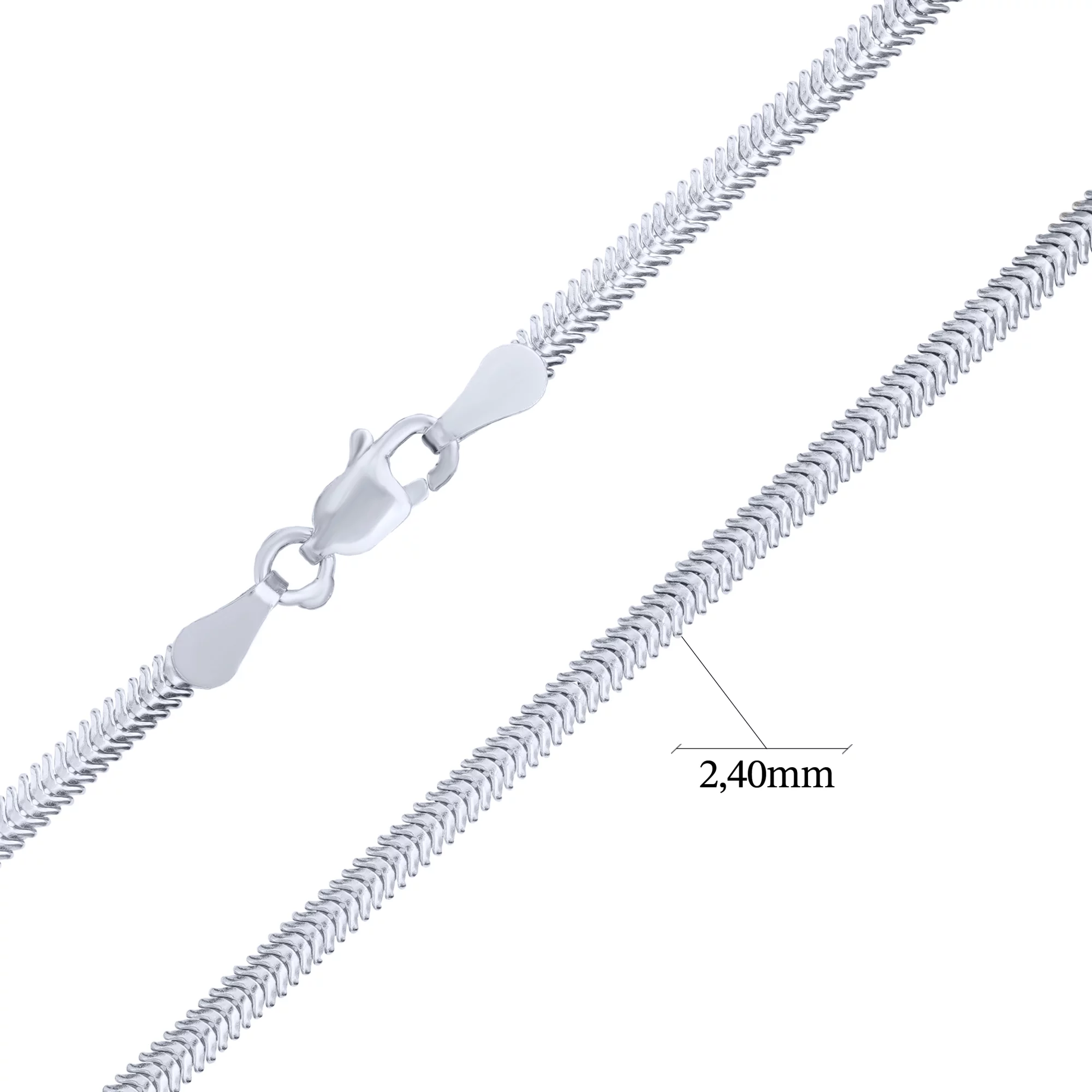 Срібний браслет плетіння снейк - 1714999 – зображення 3