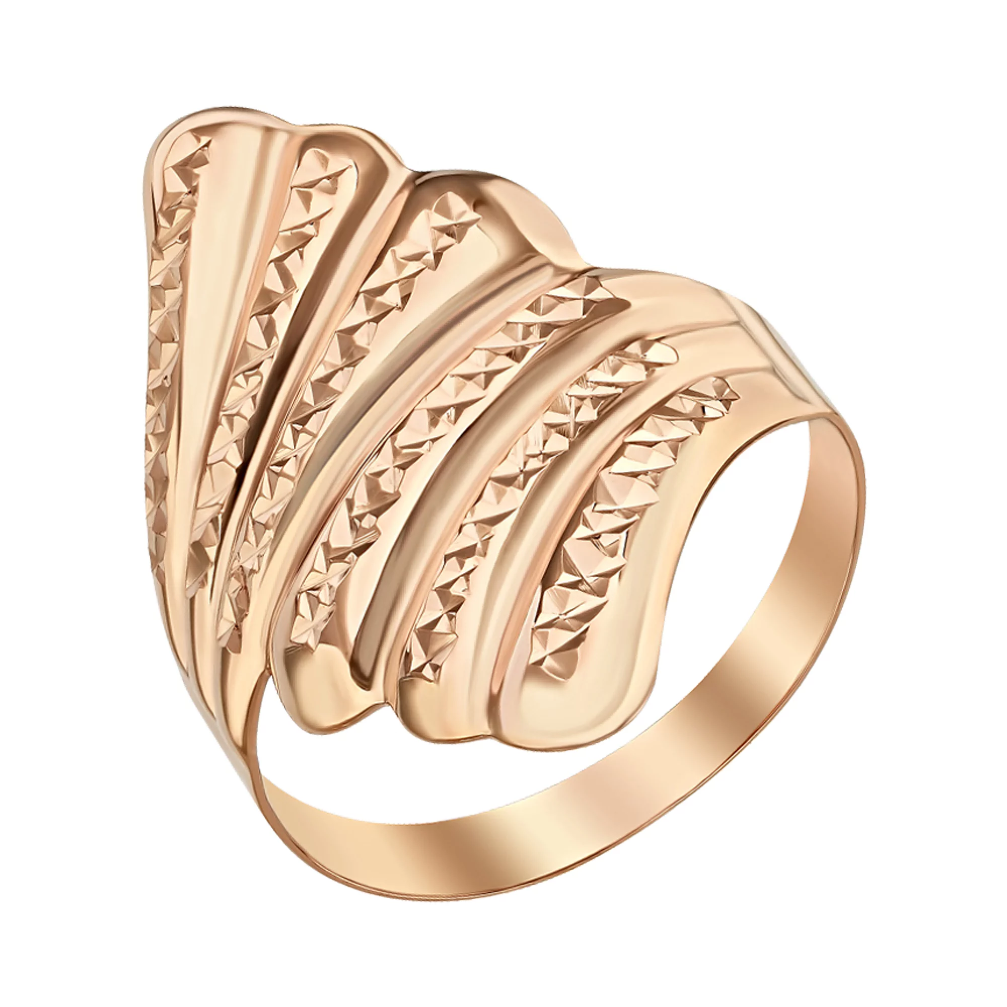 Золотое кольцо с алмазной гранью - 1435205 – изображение 1