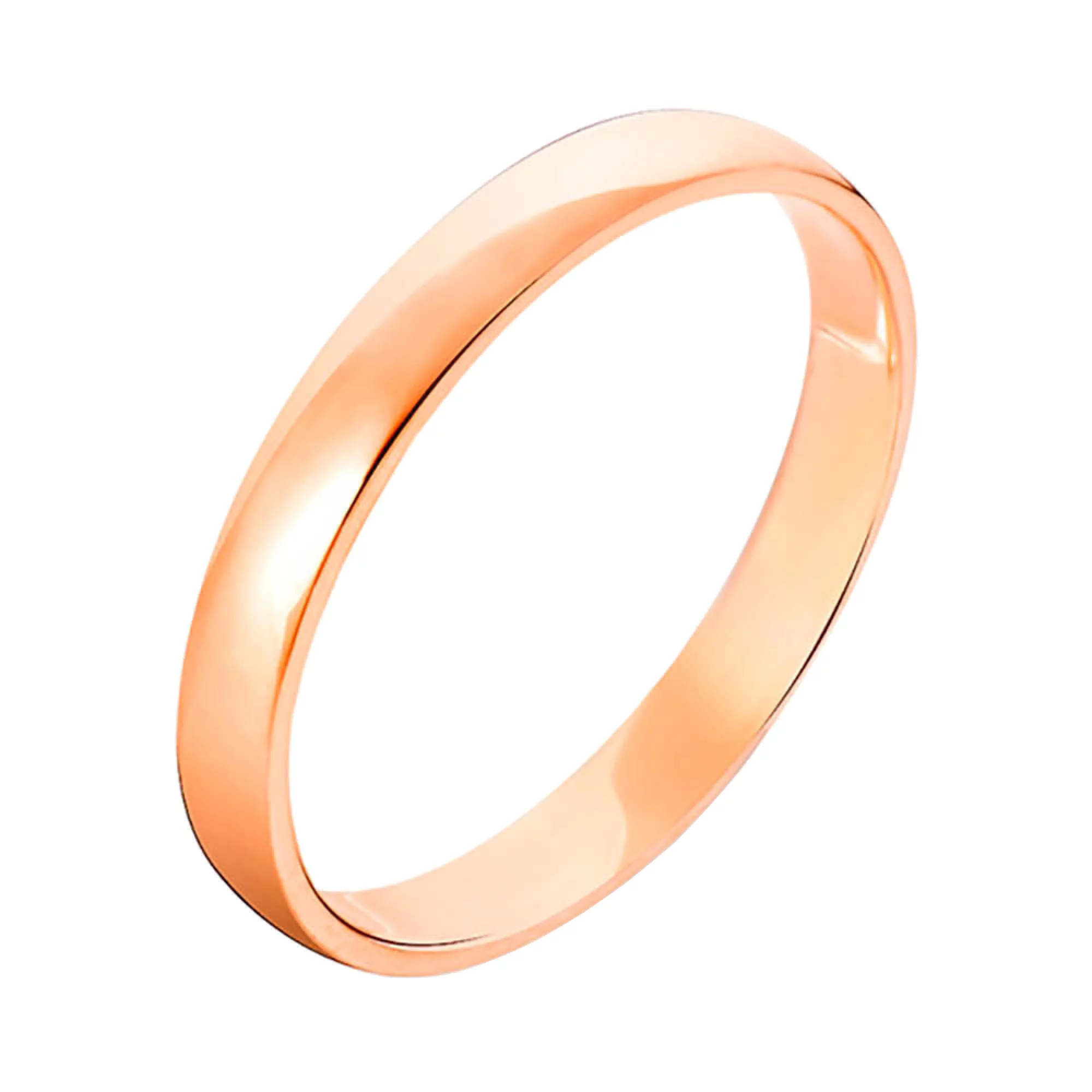Обручальное кольцо классическое из красного золота - 569954 – изображение 1