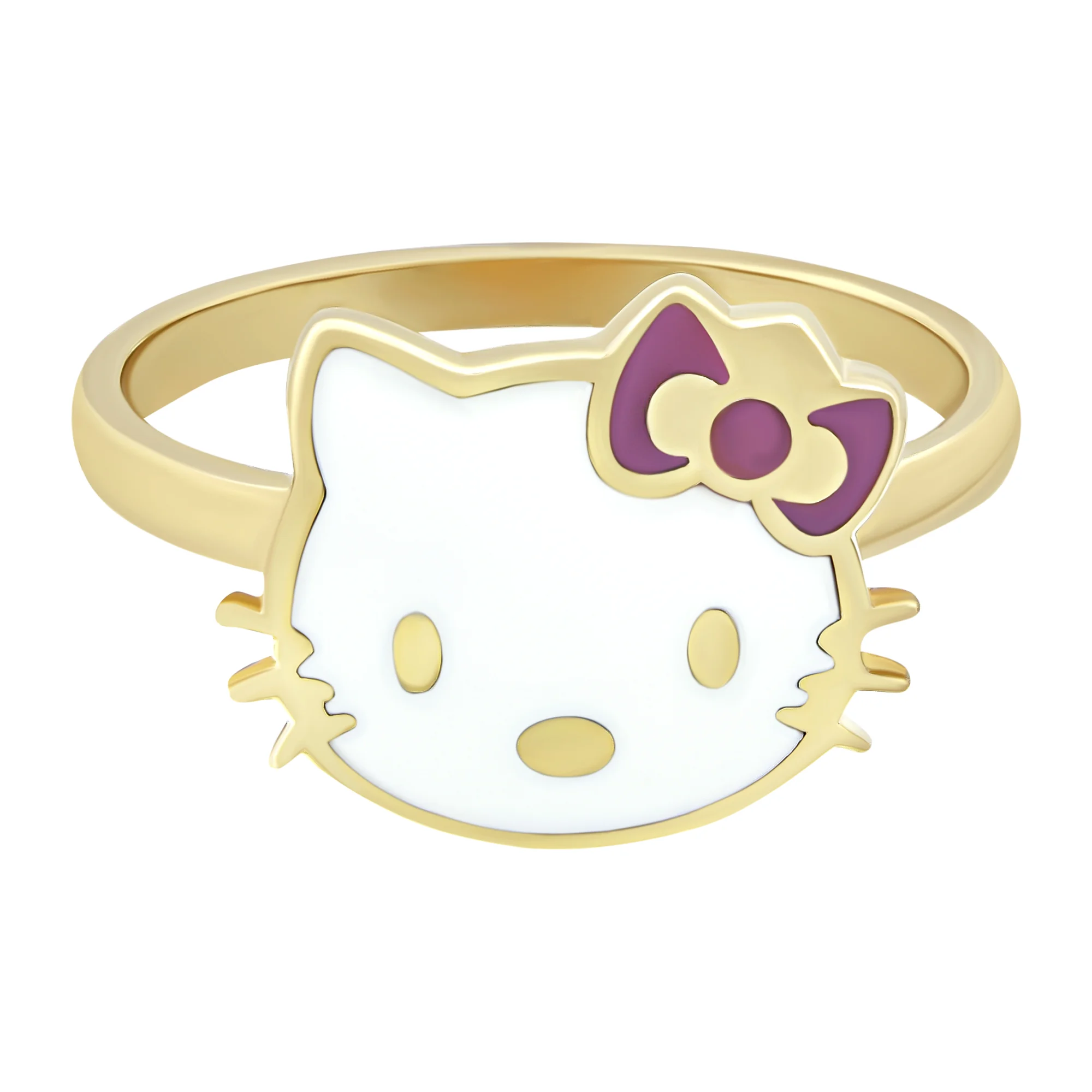 Кольцо из красного золота с эмалью "Hello Kitty" - 796573 - 2