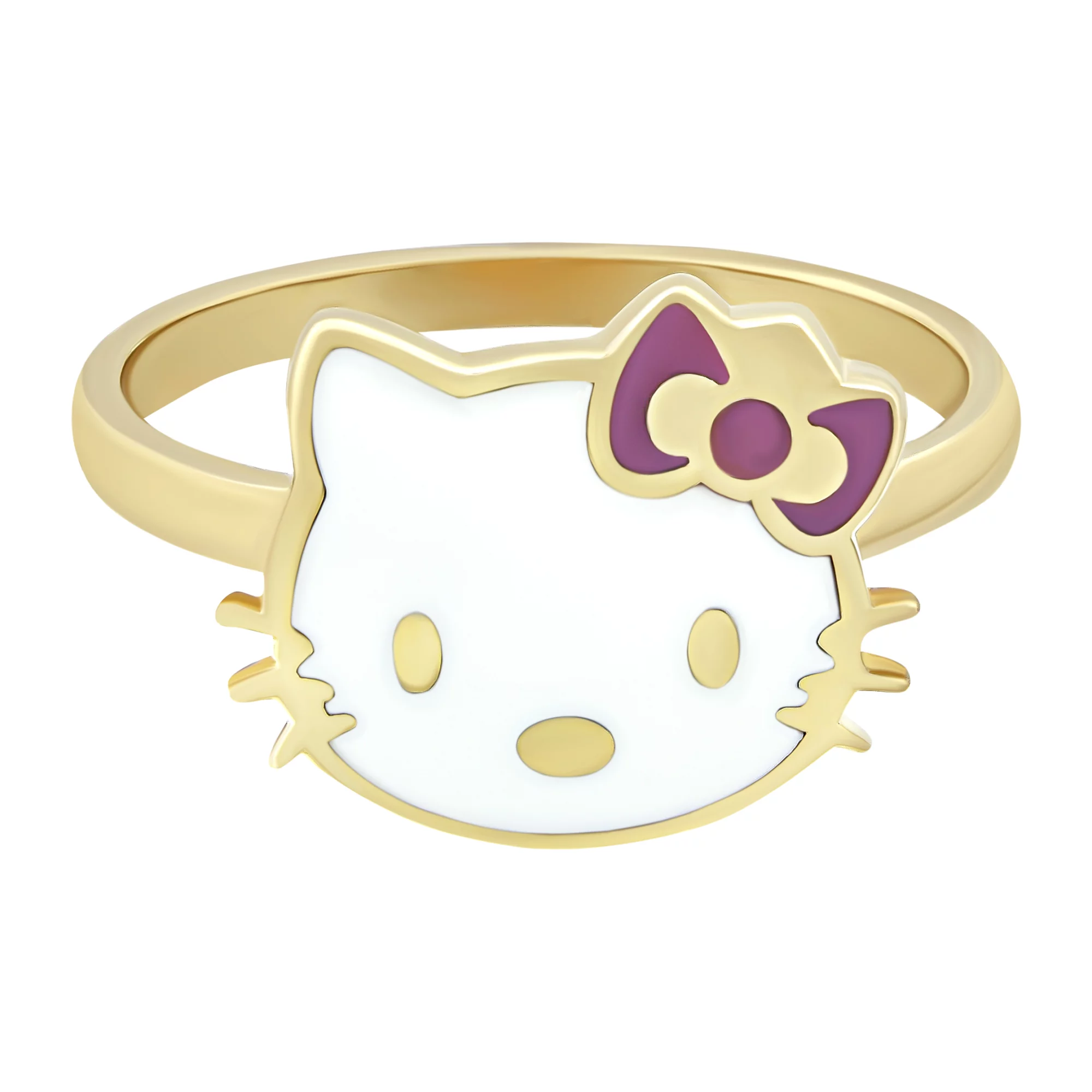 Кольцо из красного золота с эмалью "Hello Kitty" - 796573 – изображение 2