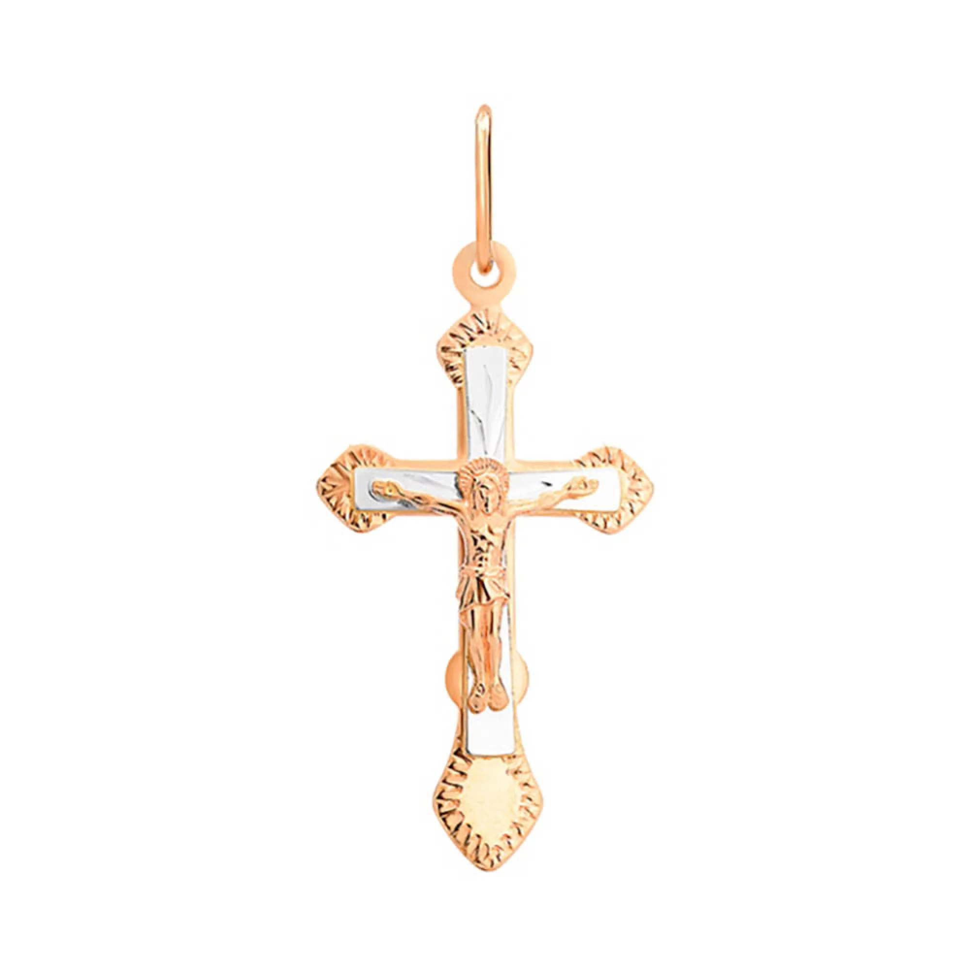 Крестик из комбинированого золота - 963456 – изображение 1