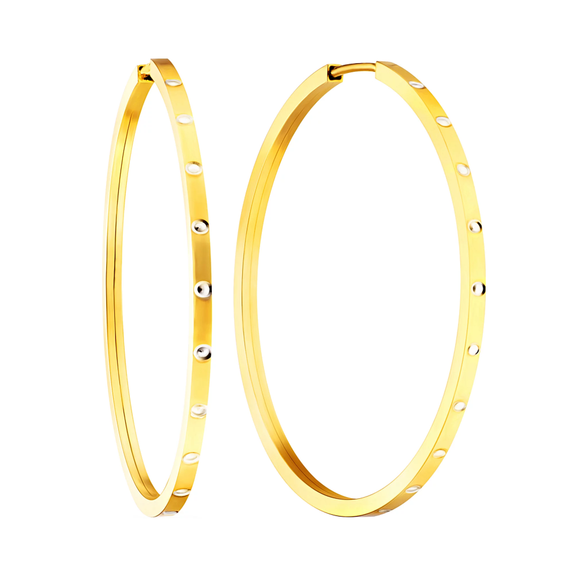 Сережки-кільця з жовтого золота - 1502938 – зображення 1