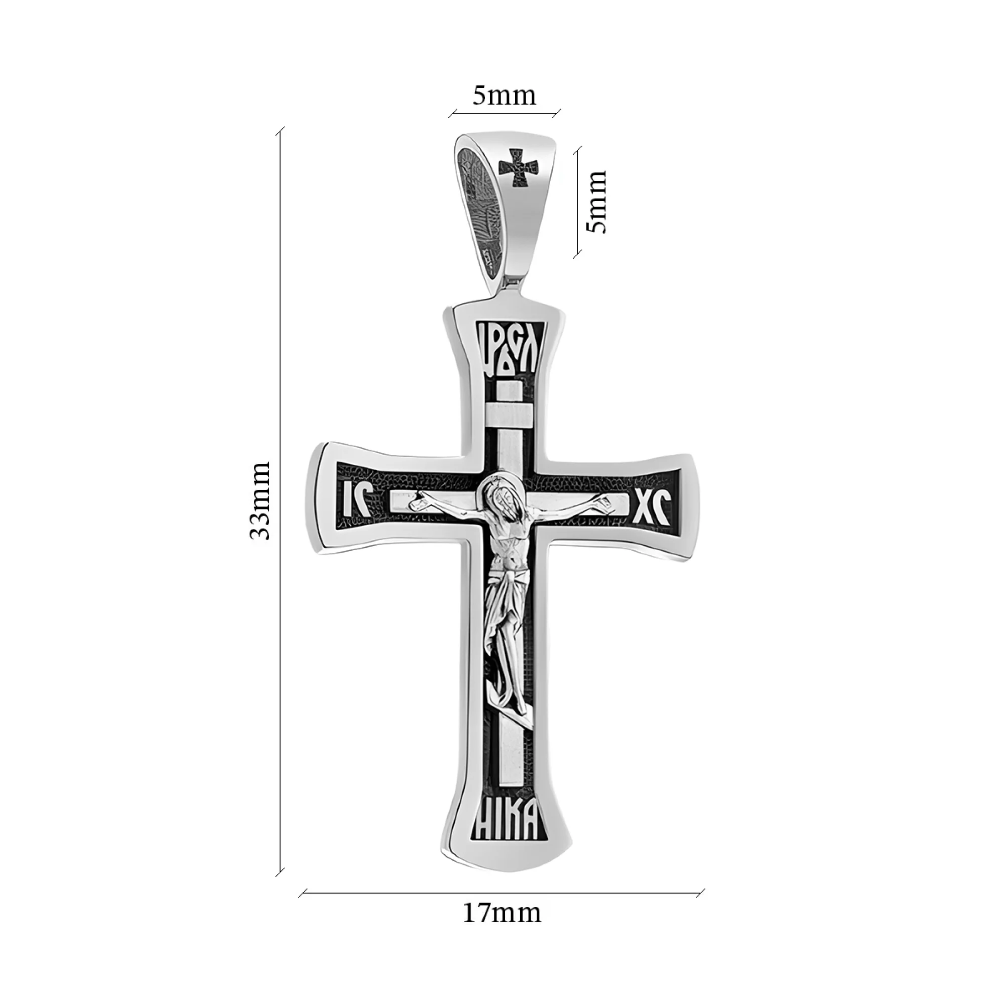 Крестик серебряный с чернением - 443521 – изображение 3