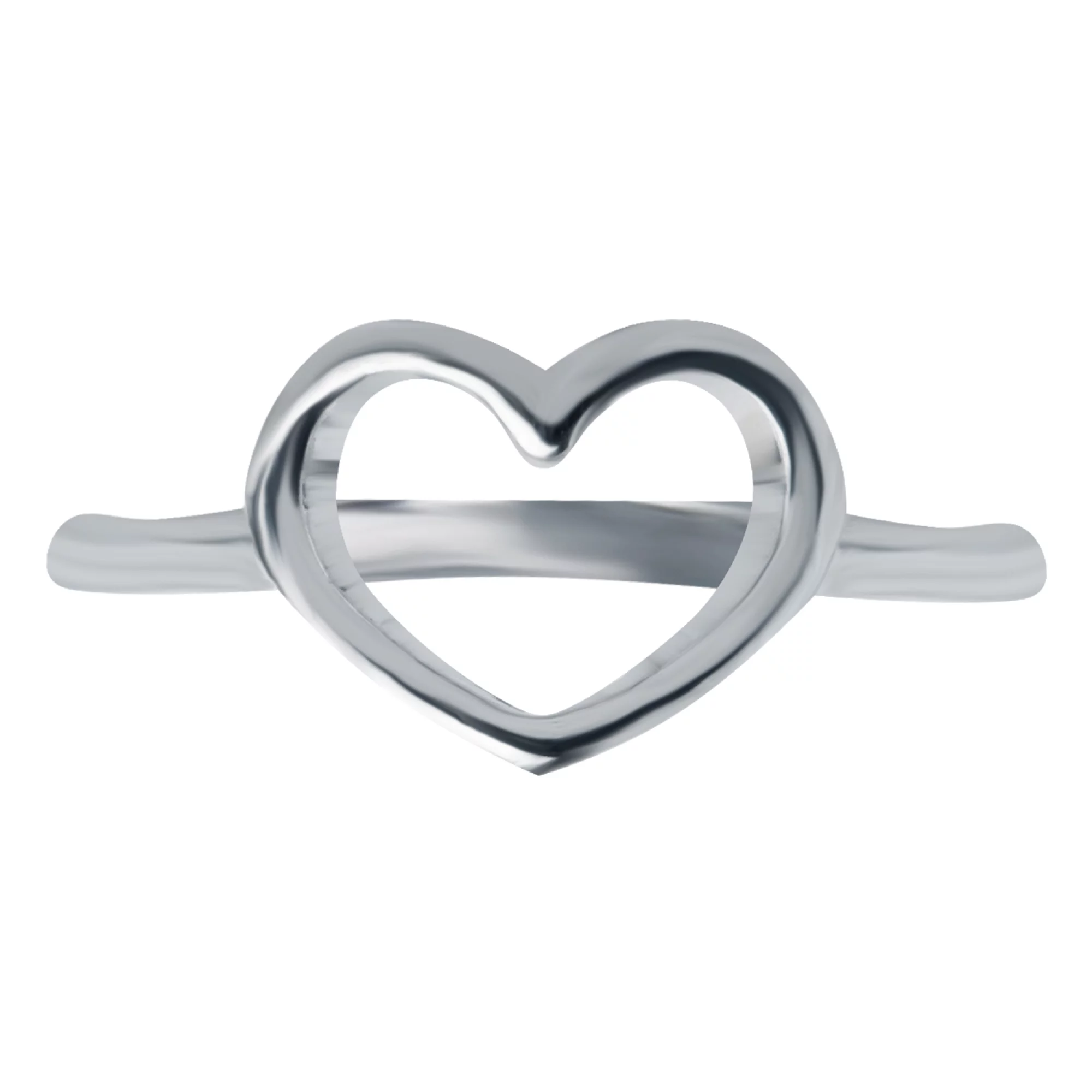 Кольцо серебряное Сердечко - 951049 – изображение 1