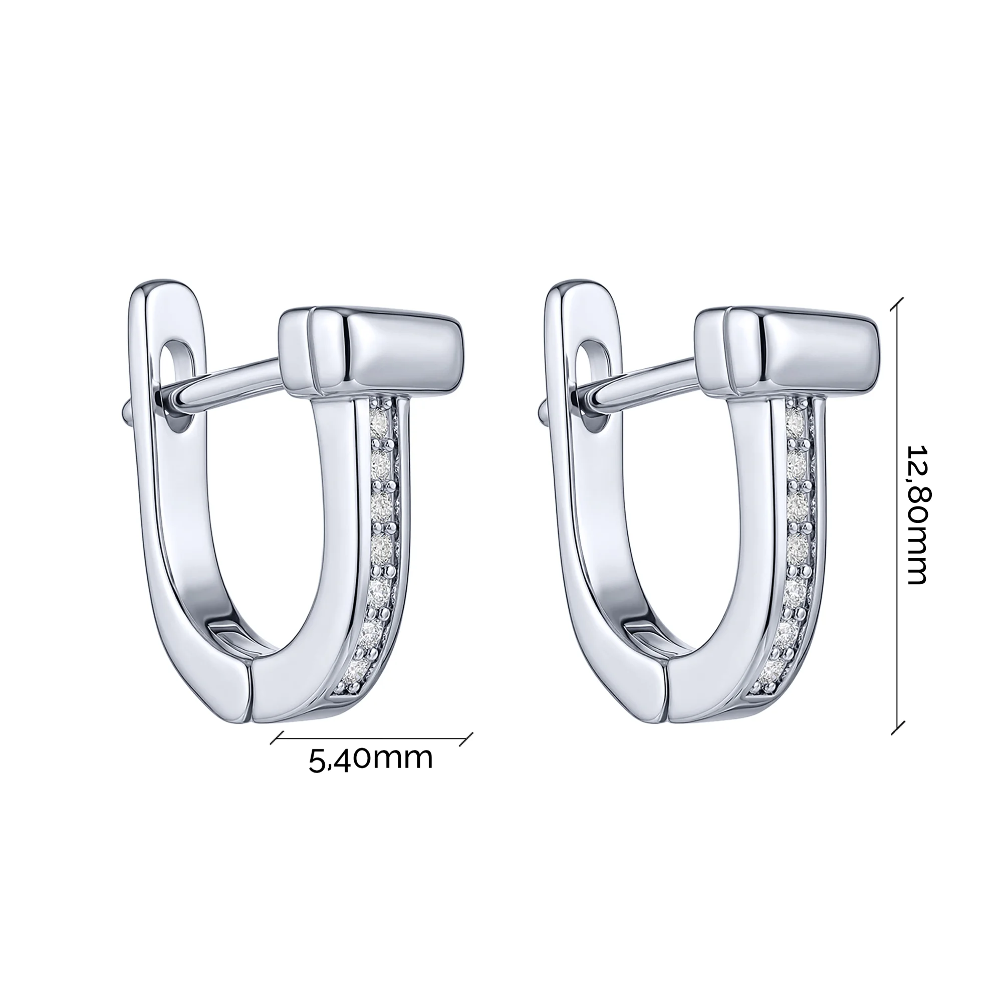 Серьги из серебра с фианитами  - 2205883 - 3
