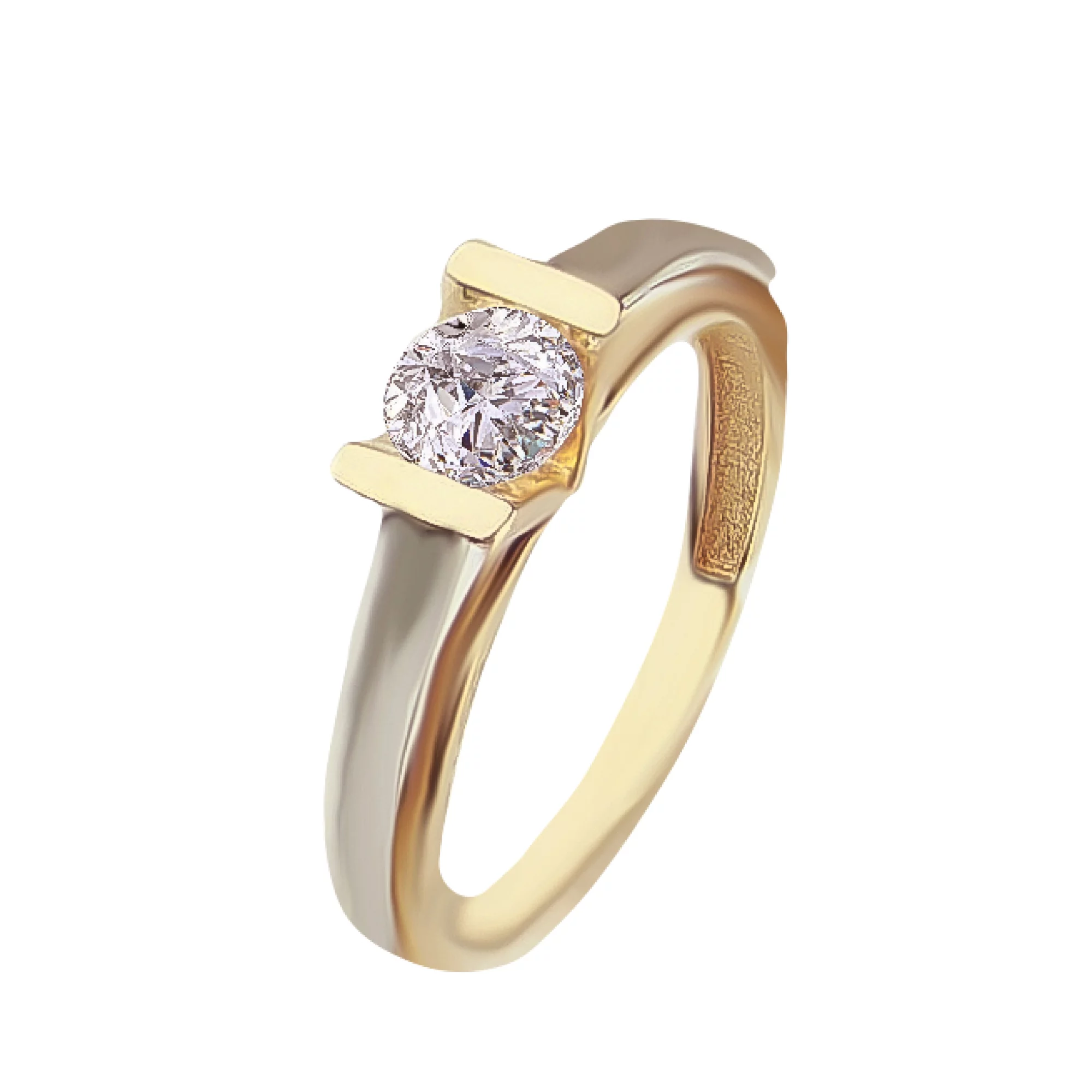Золотое кольцо с фианитами - 511745 – изображение 1