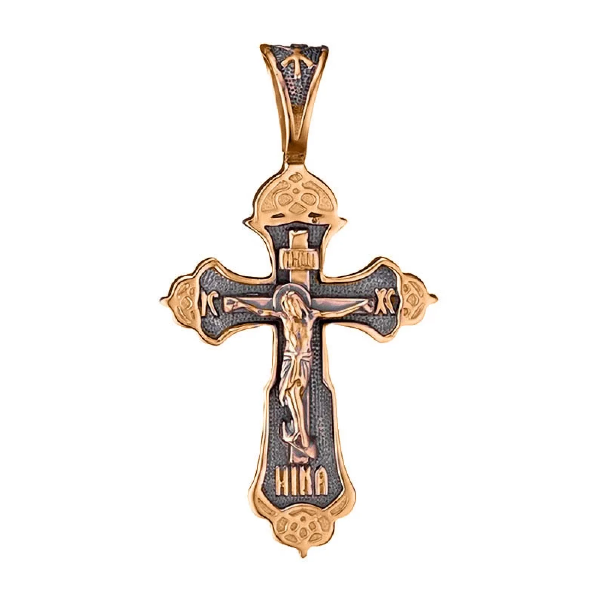 Золотий православний хрест із розп'яттям - 1552883 – зображення 1