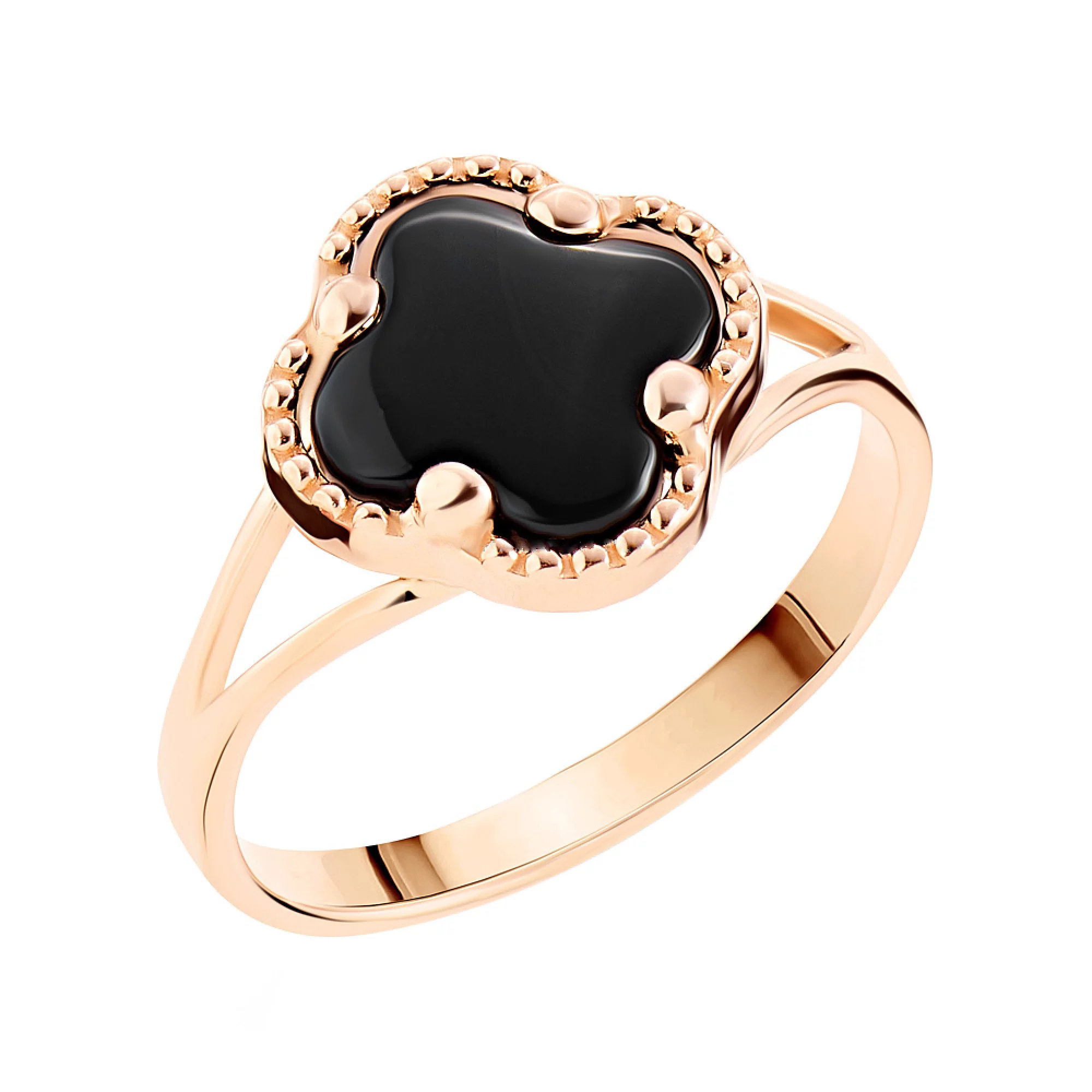 Золотое кольцо с ониксом - 1392479 – изображение 1