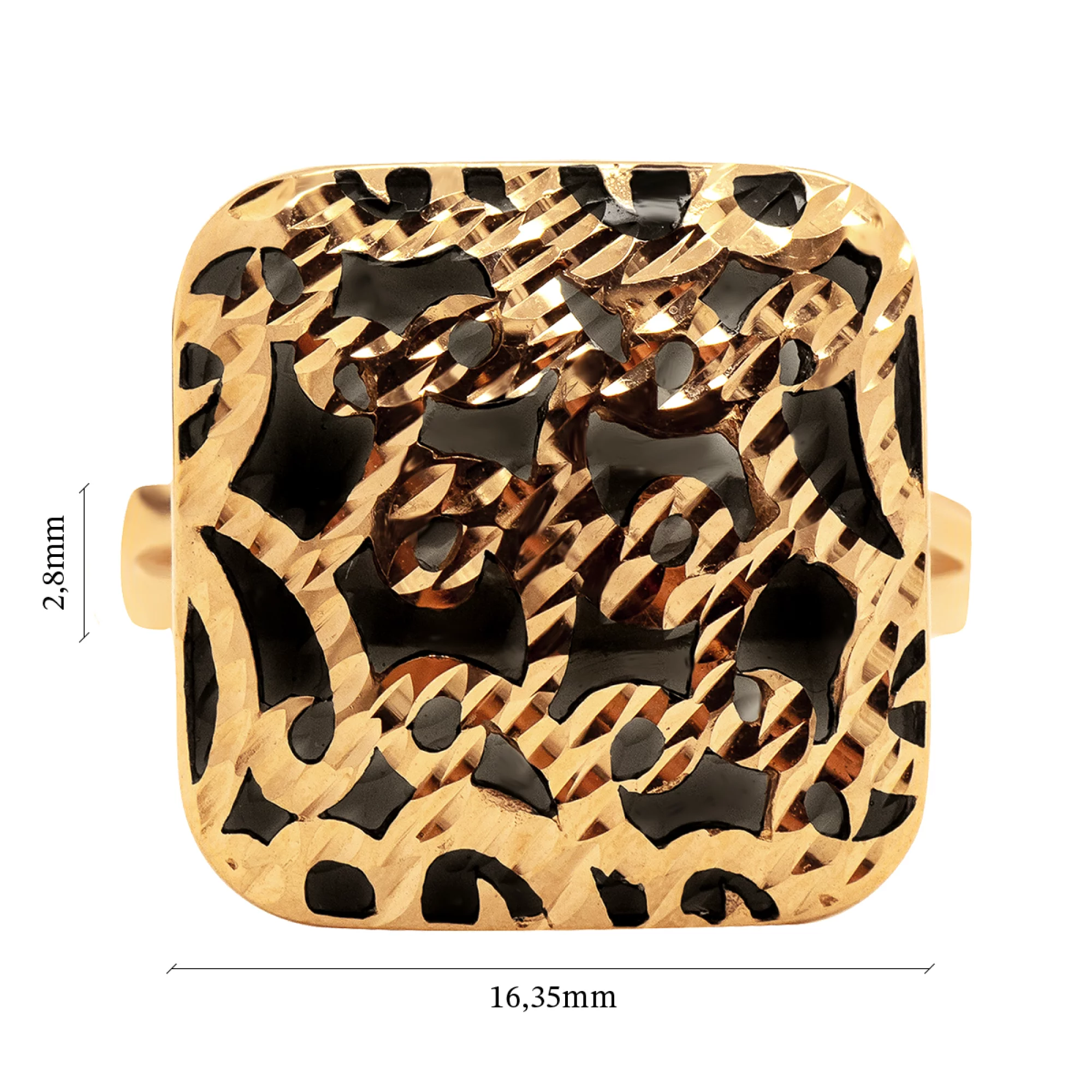 Кольцо из красного золота с эмалью - 938210 – изображение 3