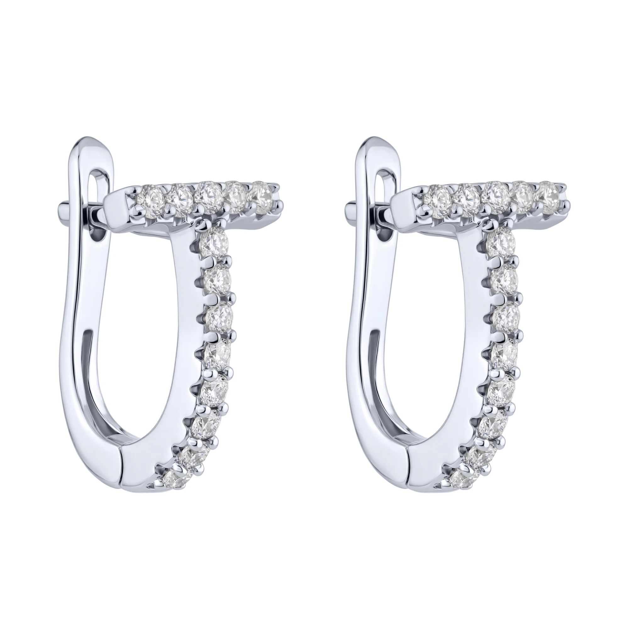 Серебряные серьги с фианитами - 2187085 - 1