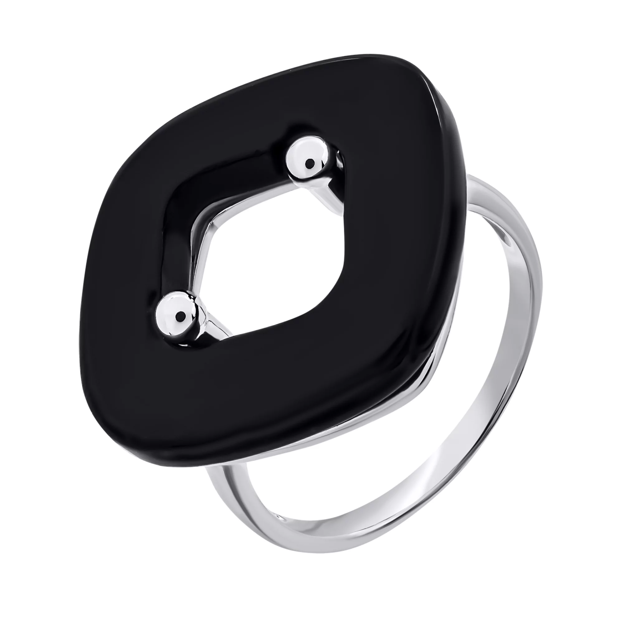 Кольцо серебряное с ониксом - 1269071 – изображение 1