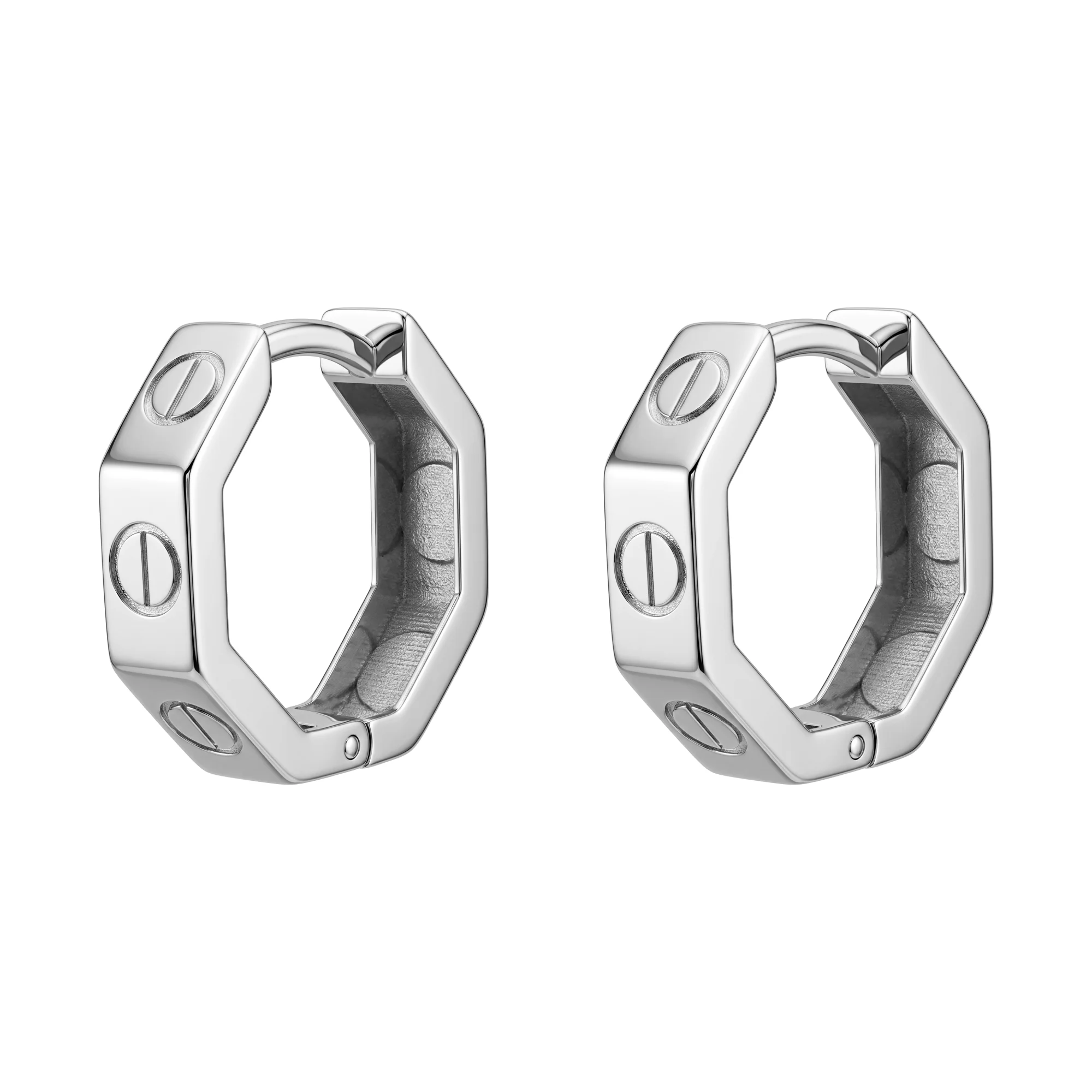 Серьги-кольца из белого золота - 2126553 - 2