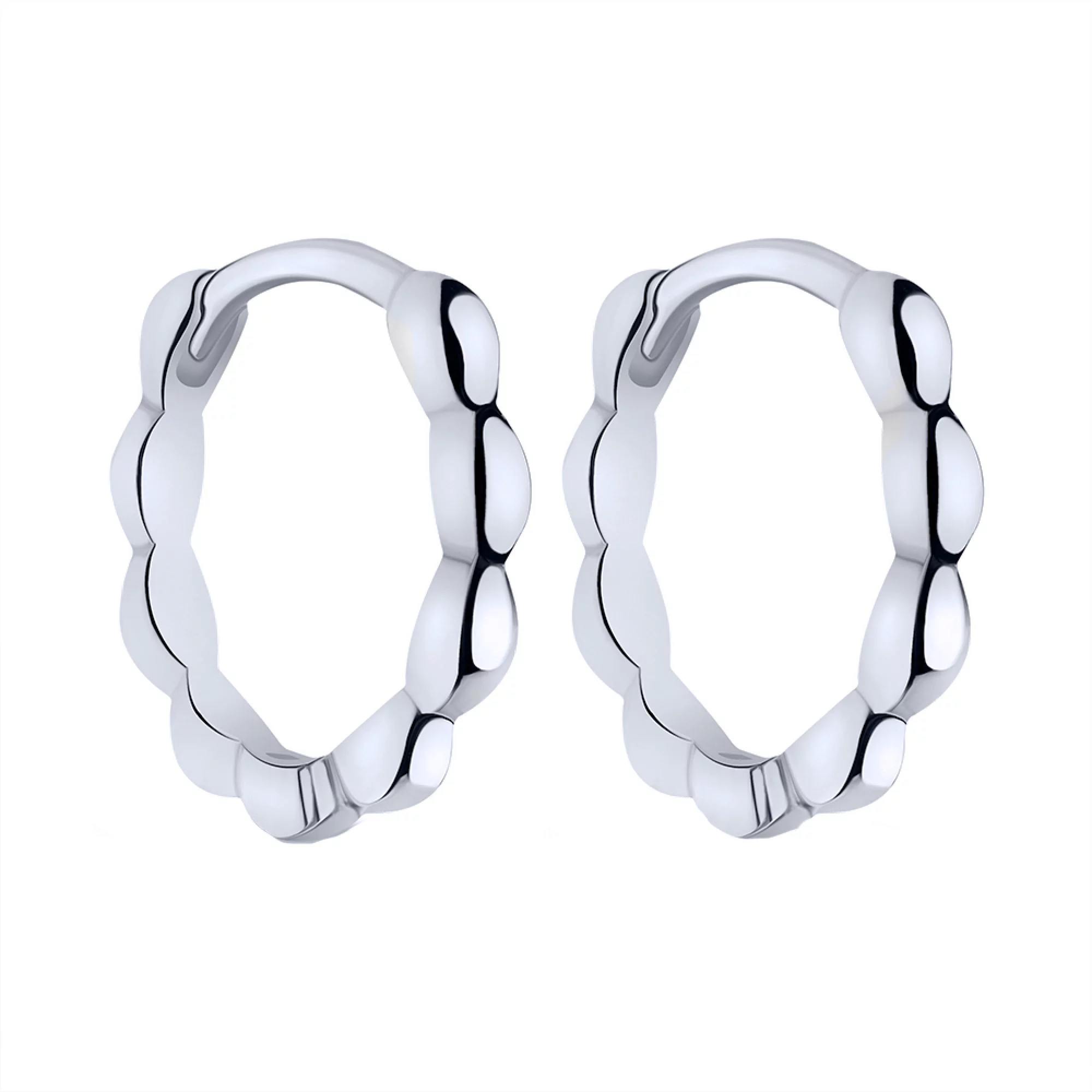 Сережки-кільця зі срібла - 1785712 – зображення 1