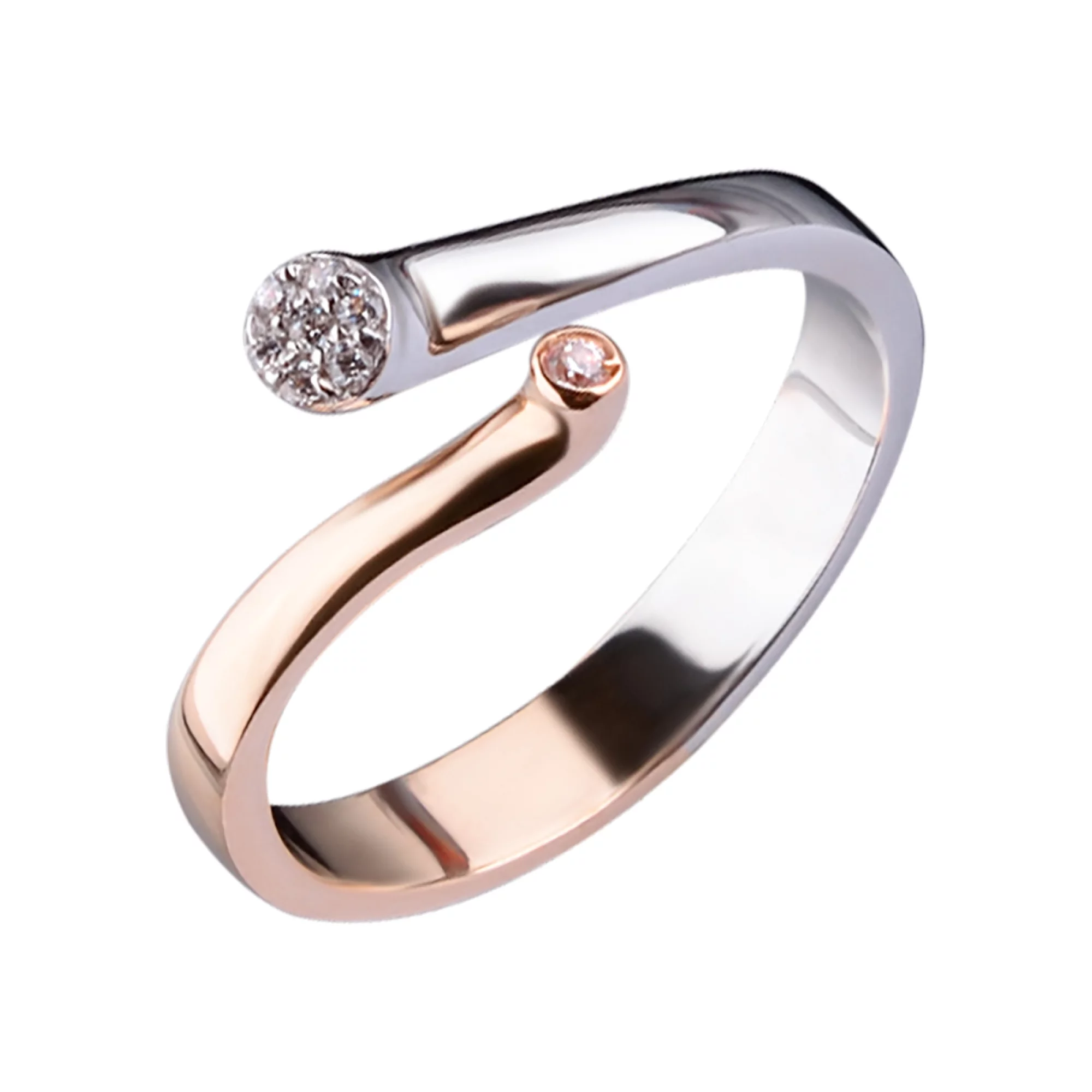 Золотое кольцо с фианитом - 559434 – изображение 1