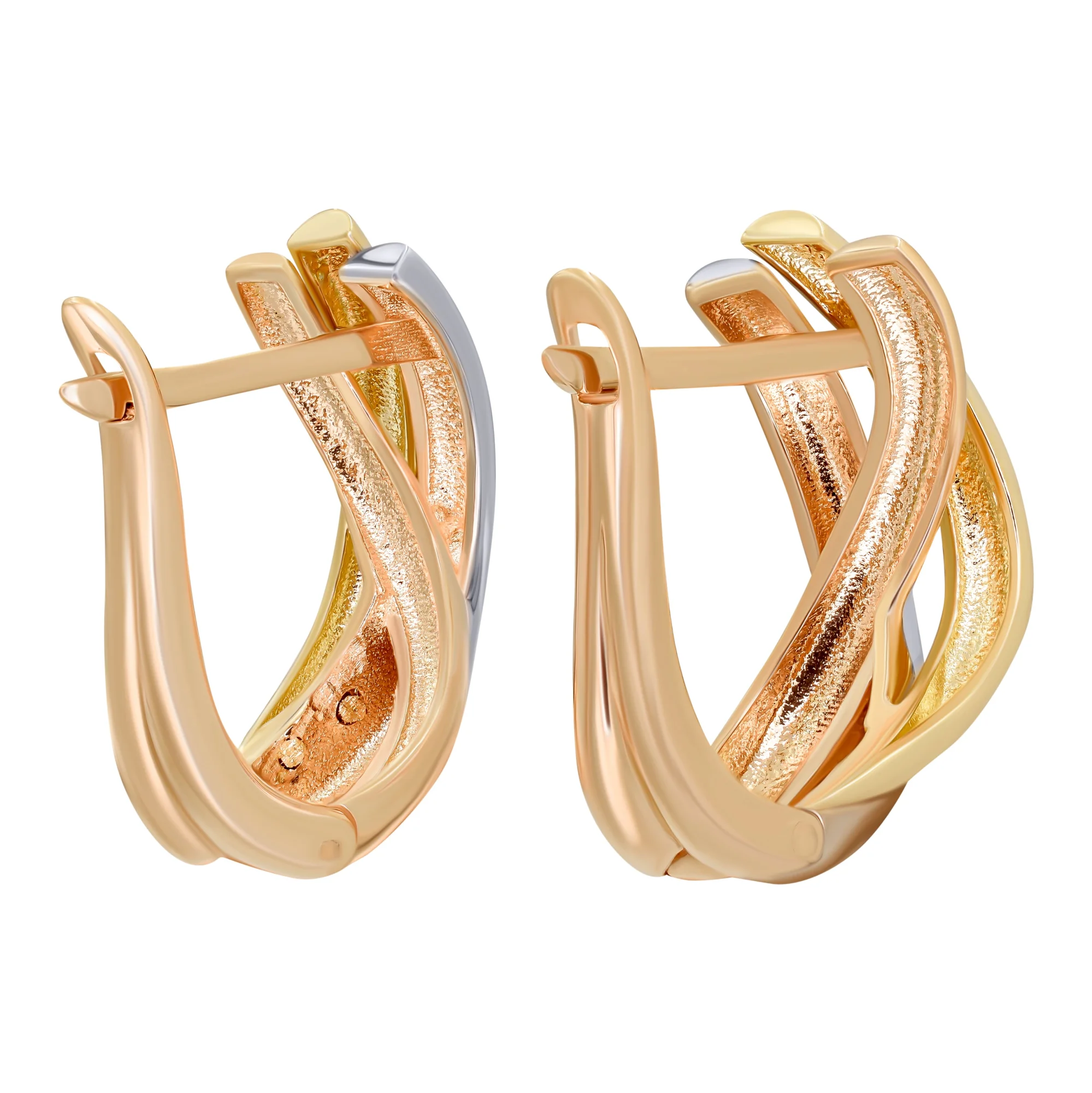 Сережки из комбинированного золота - 890857 - 3