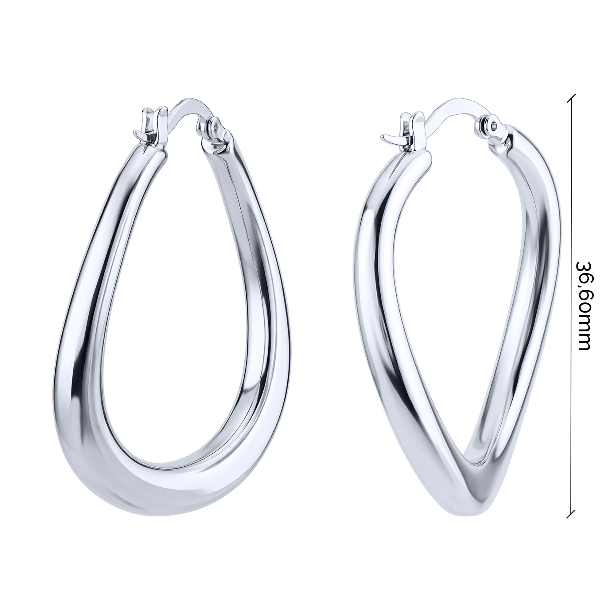 Серебряные серьги-кольца - 2246349 - 3