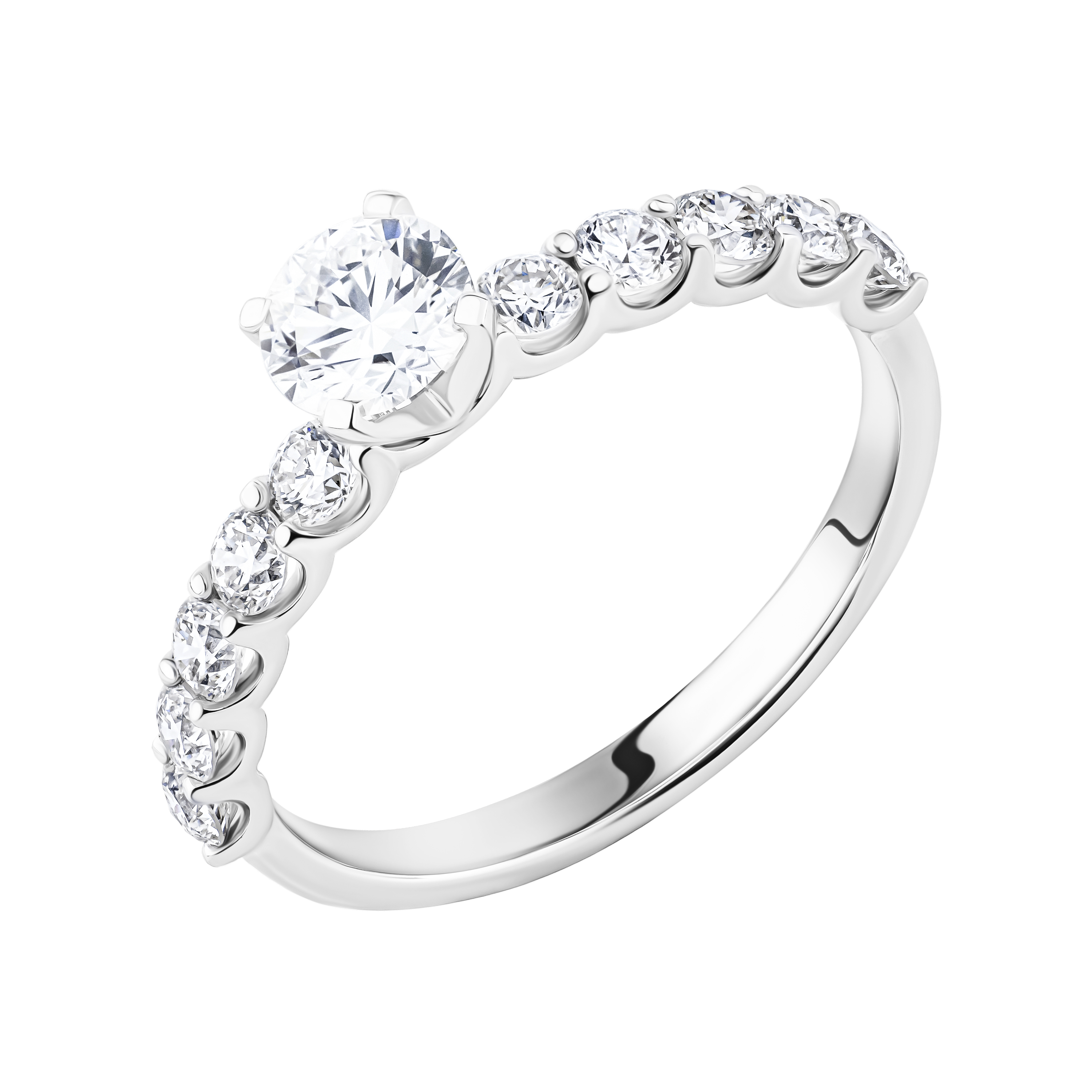 Кольцо из белого золота с брилиантами