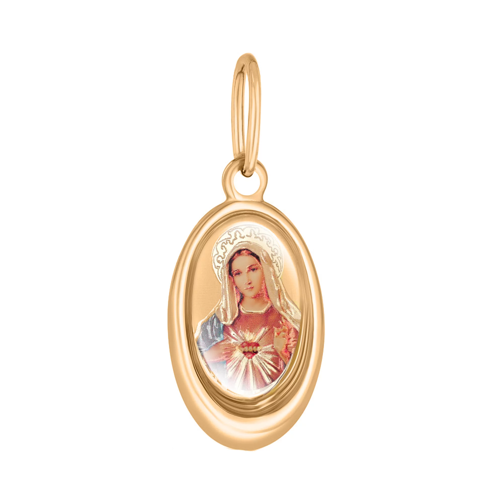Золота ладанка "Богородиця" з емаллю - 1607159 – зображення 1