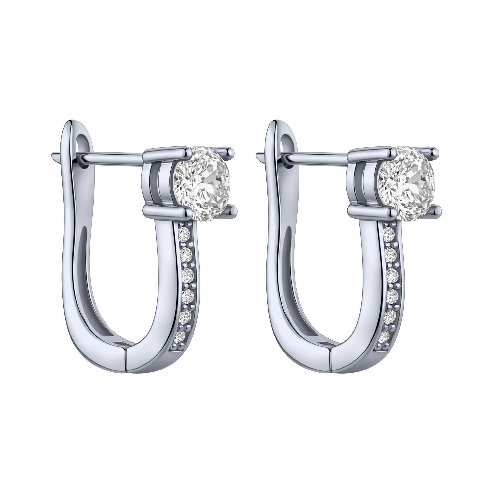 Серебряные серьги с фианитами - 2098632 - 1
