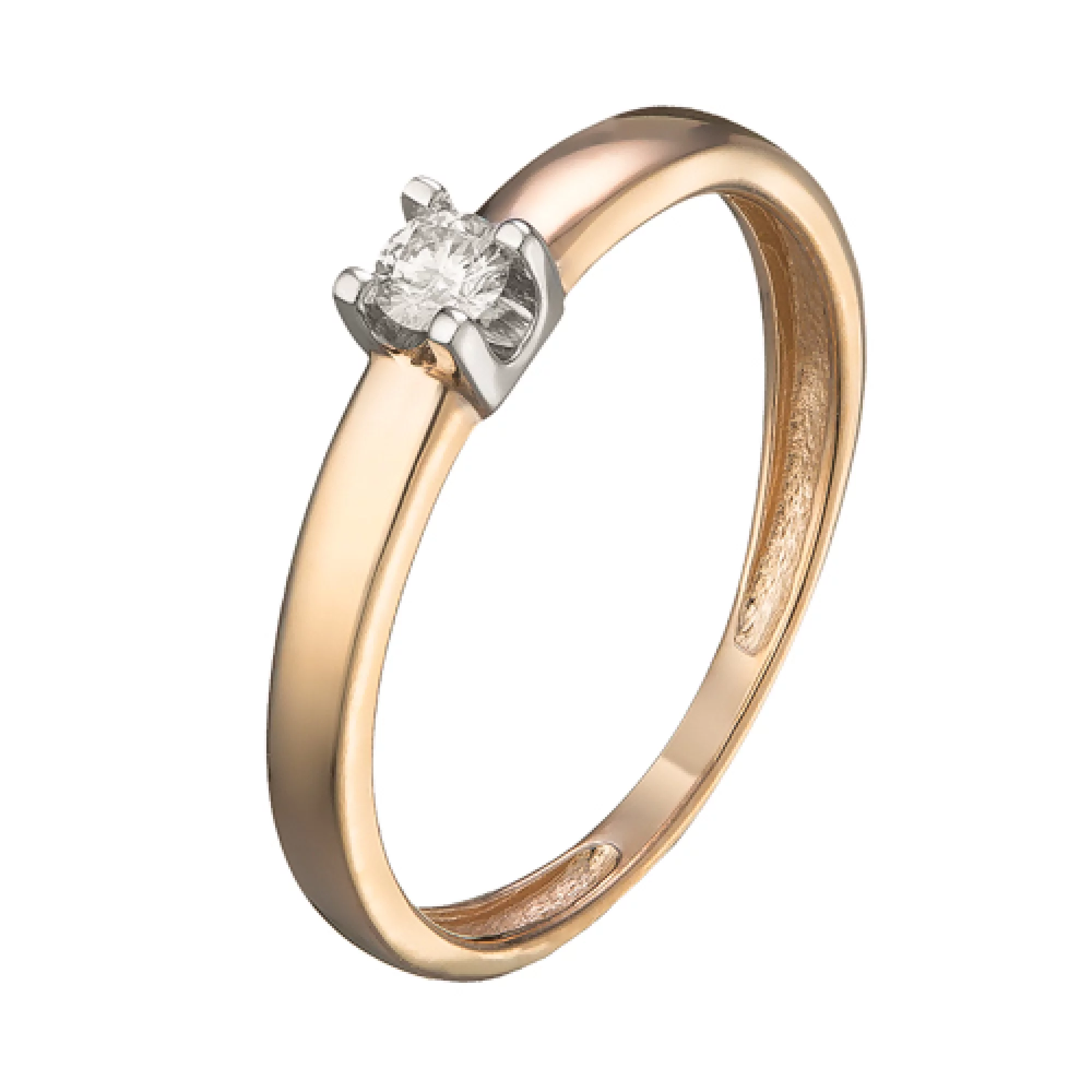 Золотое кольцо с бриллиантом - 521609 – изображение 1