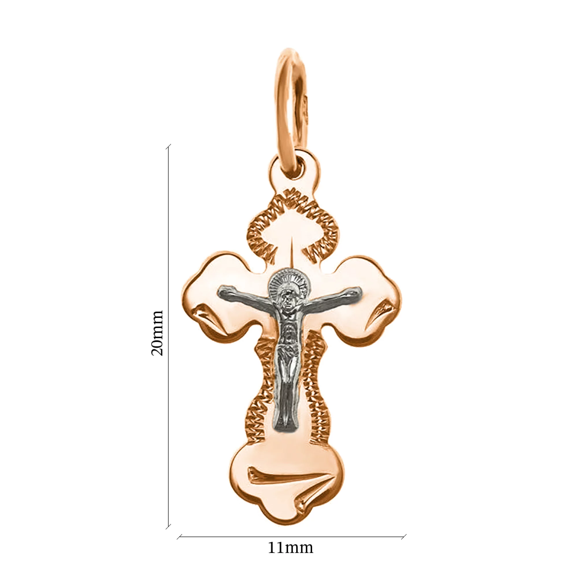 Крестик из комбинированного золота - 392383 – изображение 2