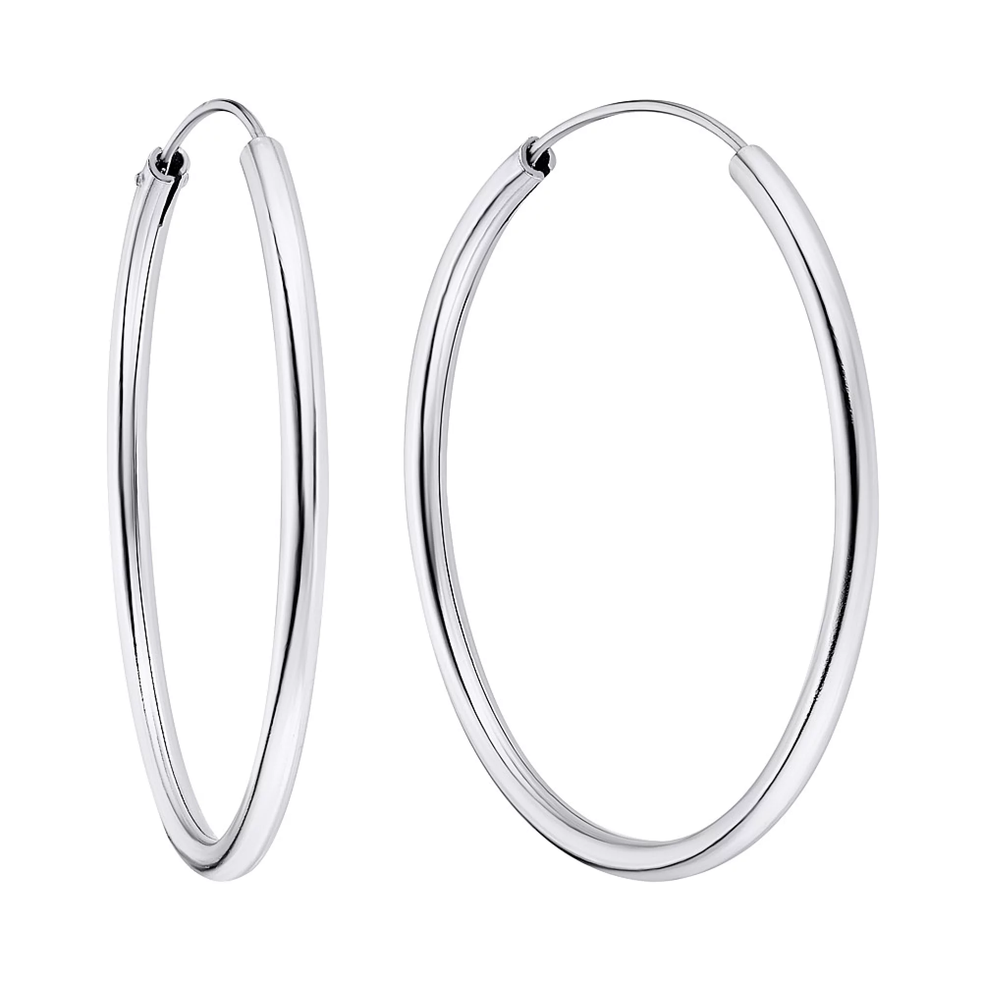 Сережки-кольца из серебра - 1309361 – изображение 1