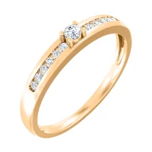 Каблучка із червоного золота з діамантами - 2120856