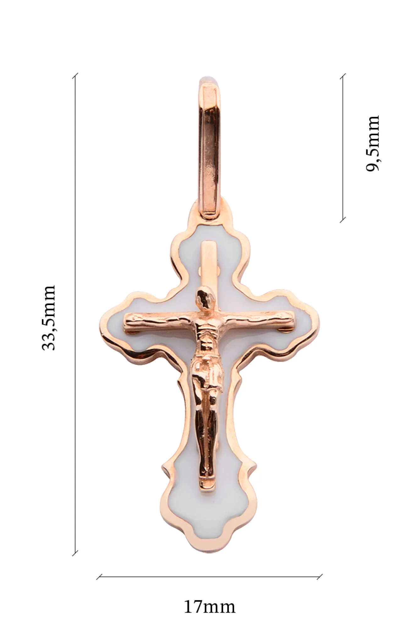 Золотой крестик с эмалью - 392482 – изображение 2