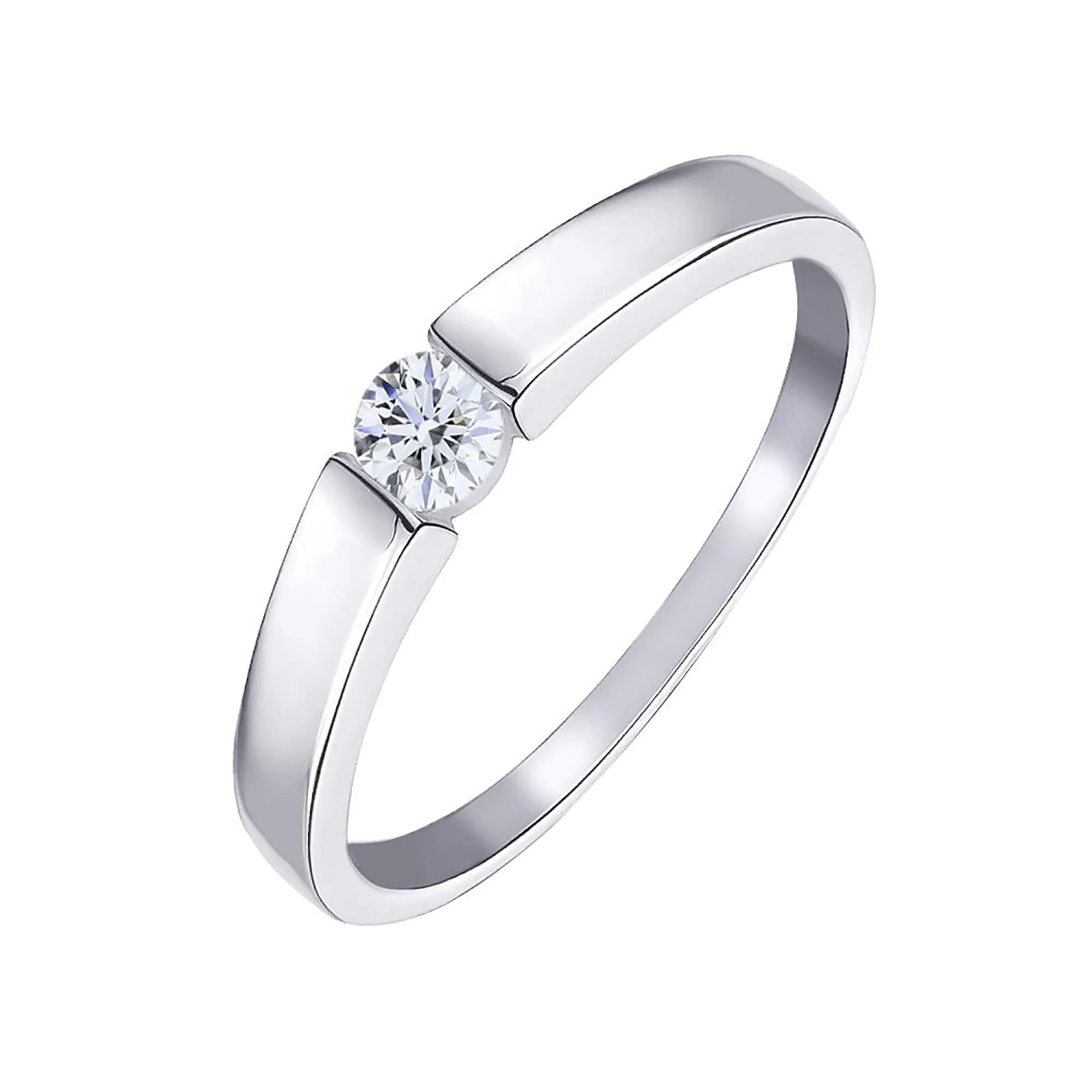 Серебряное кольцо с фианитом - 972959 - 1