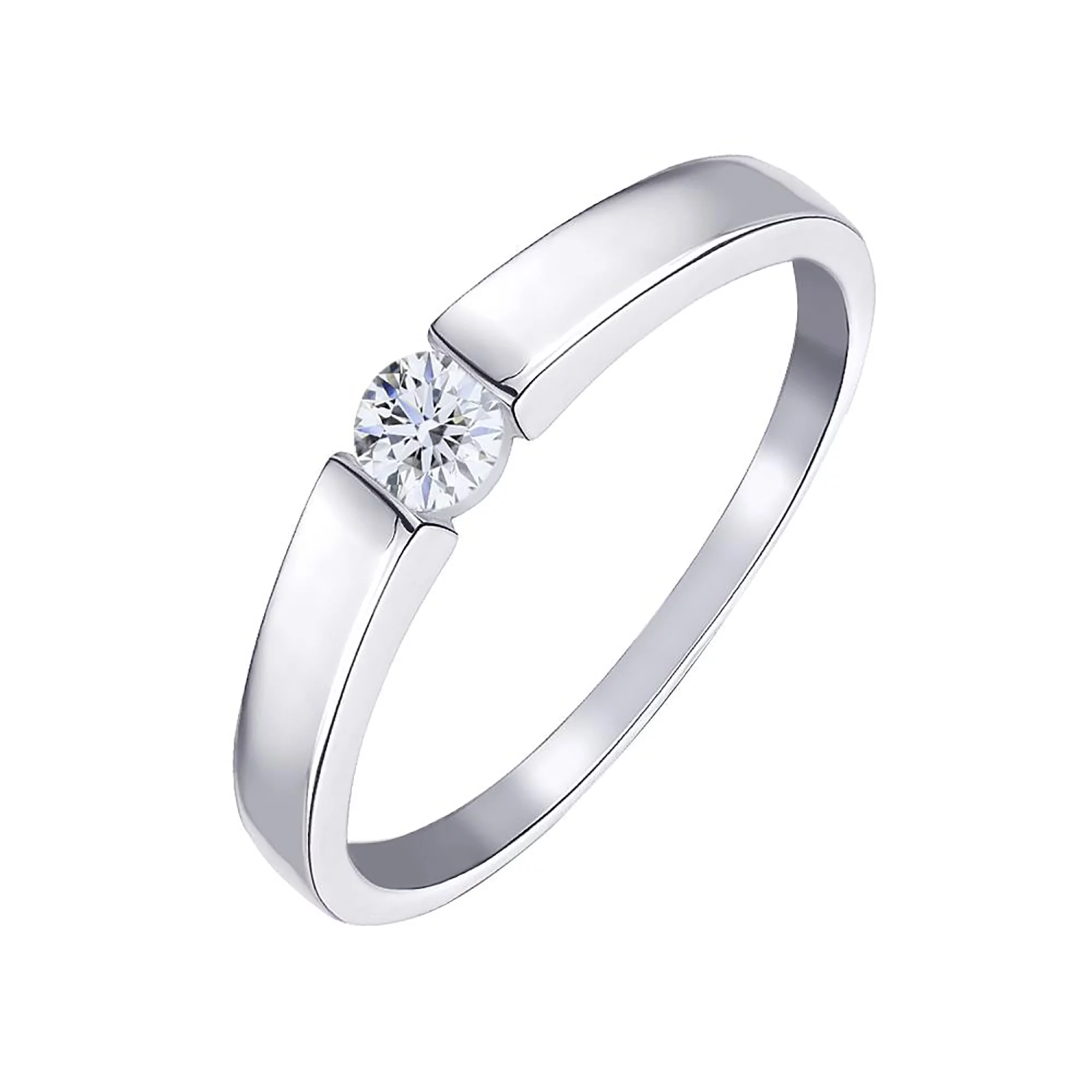 Серебряное кольцо с фианитом - 972959 – изображение 1