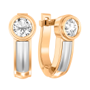 Серьги из комбинированного золота с фианитом - 613876