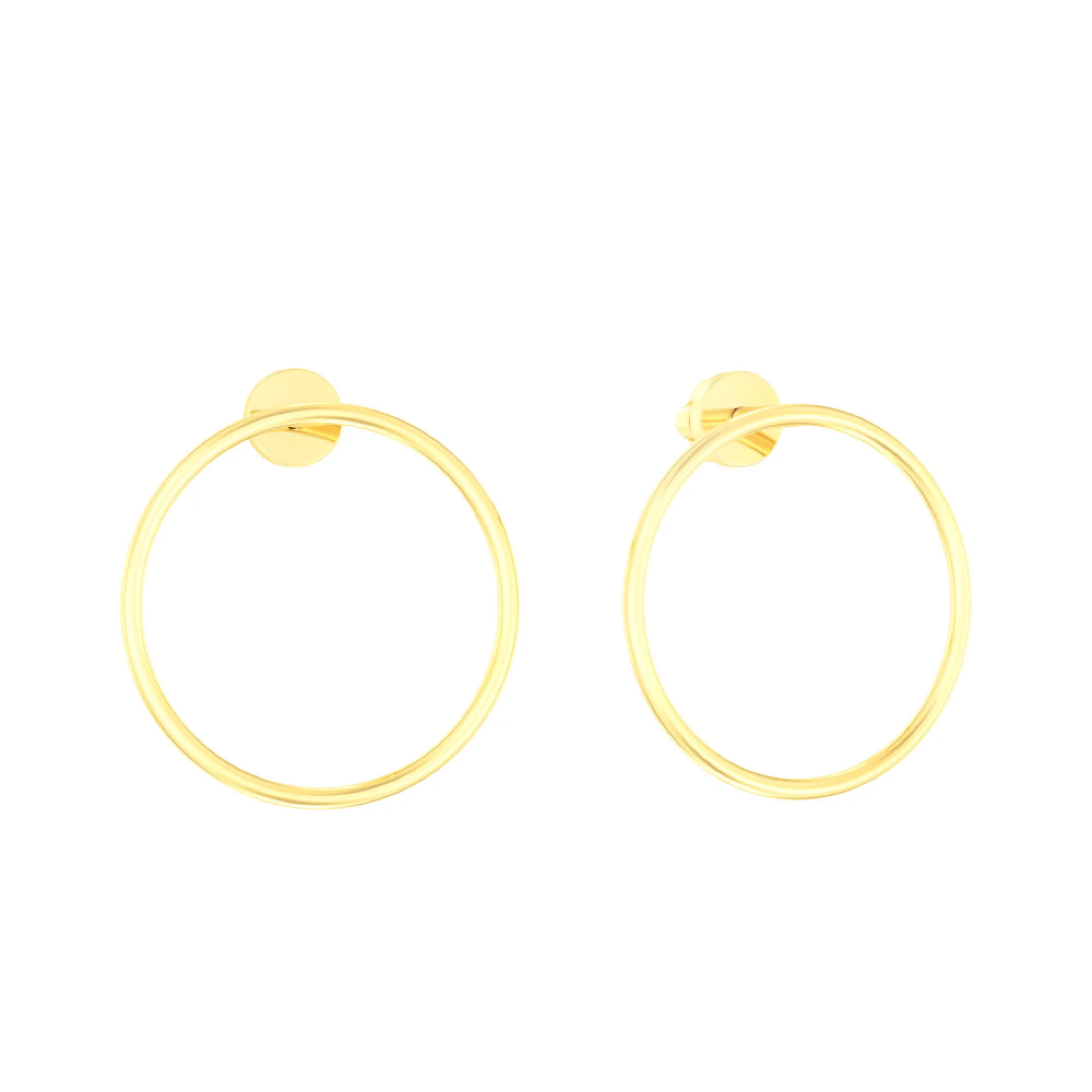 Сережки-гвоздики з жовтого золота "Коло" - 1501862 – зображення 1