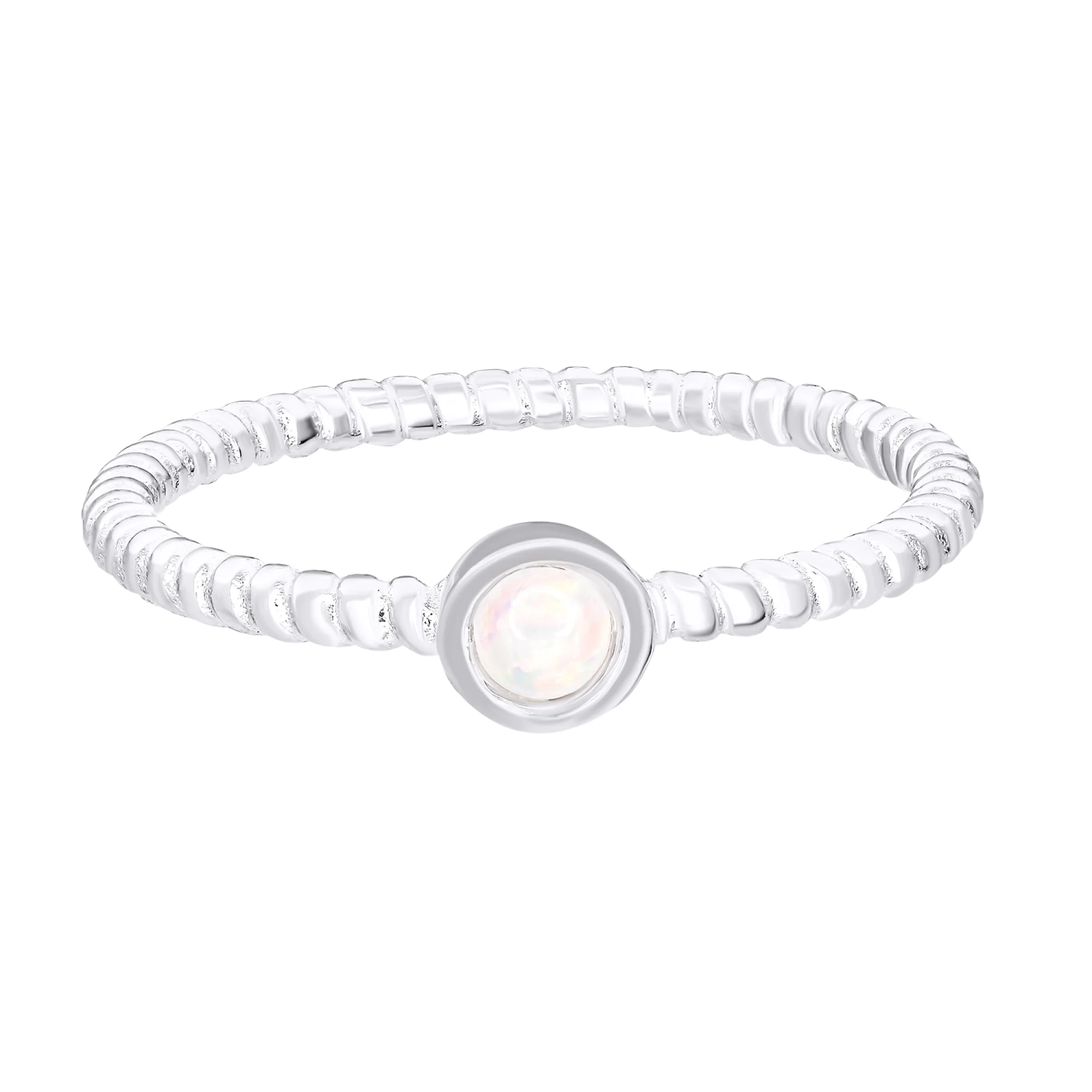 Серебряное тонкое кольцо с опалом - 1535055 - 2