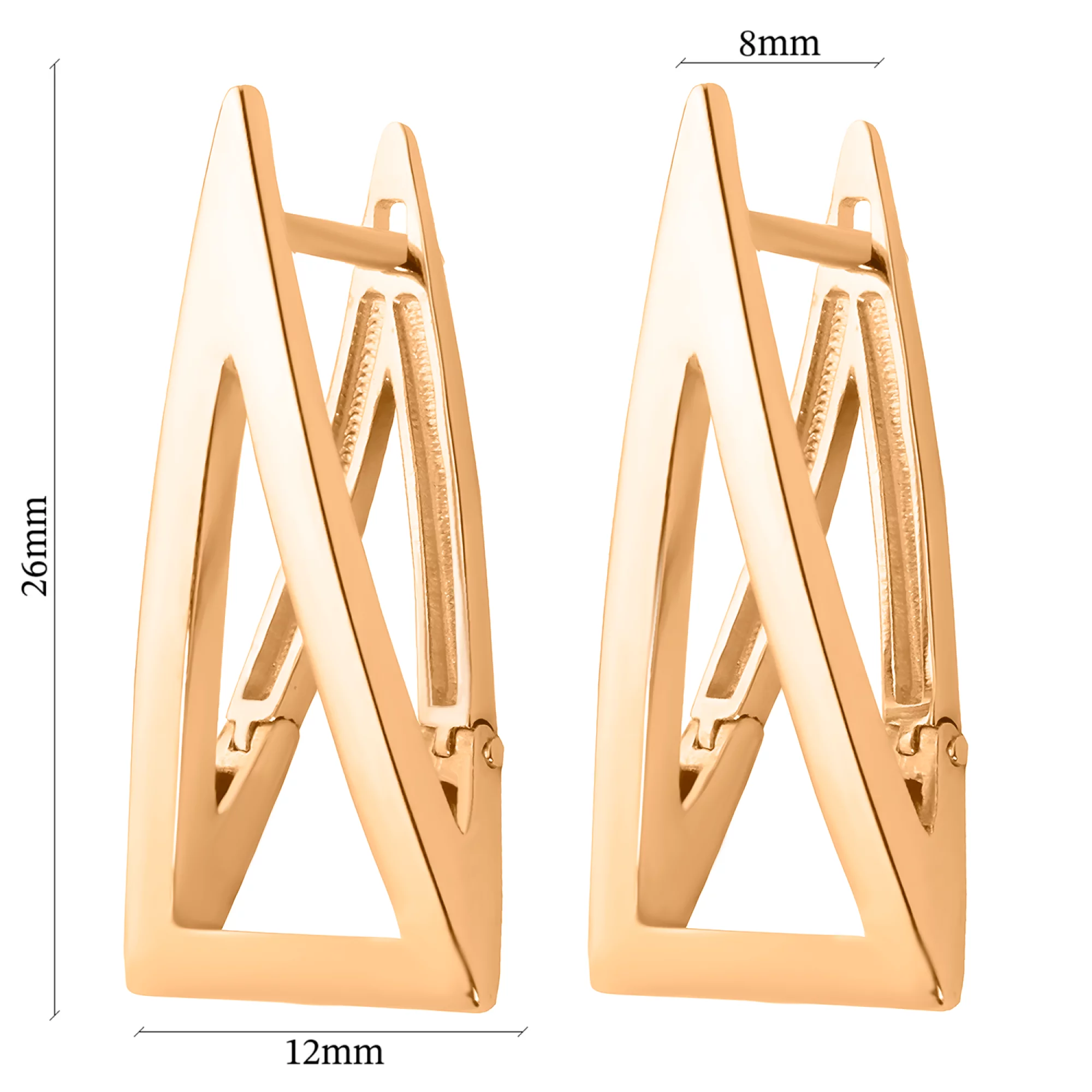 Сережки з лимонного золота "Трикутники" - 1099311 – зображення 2
