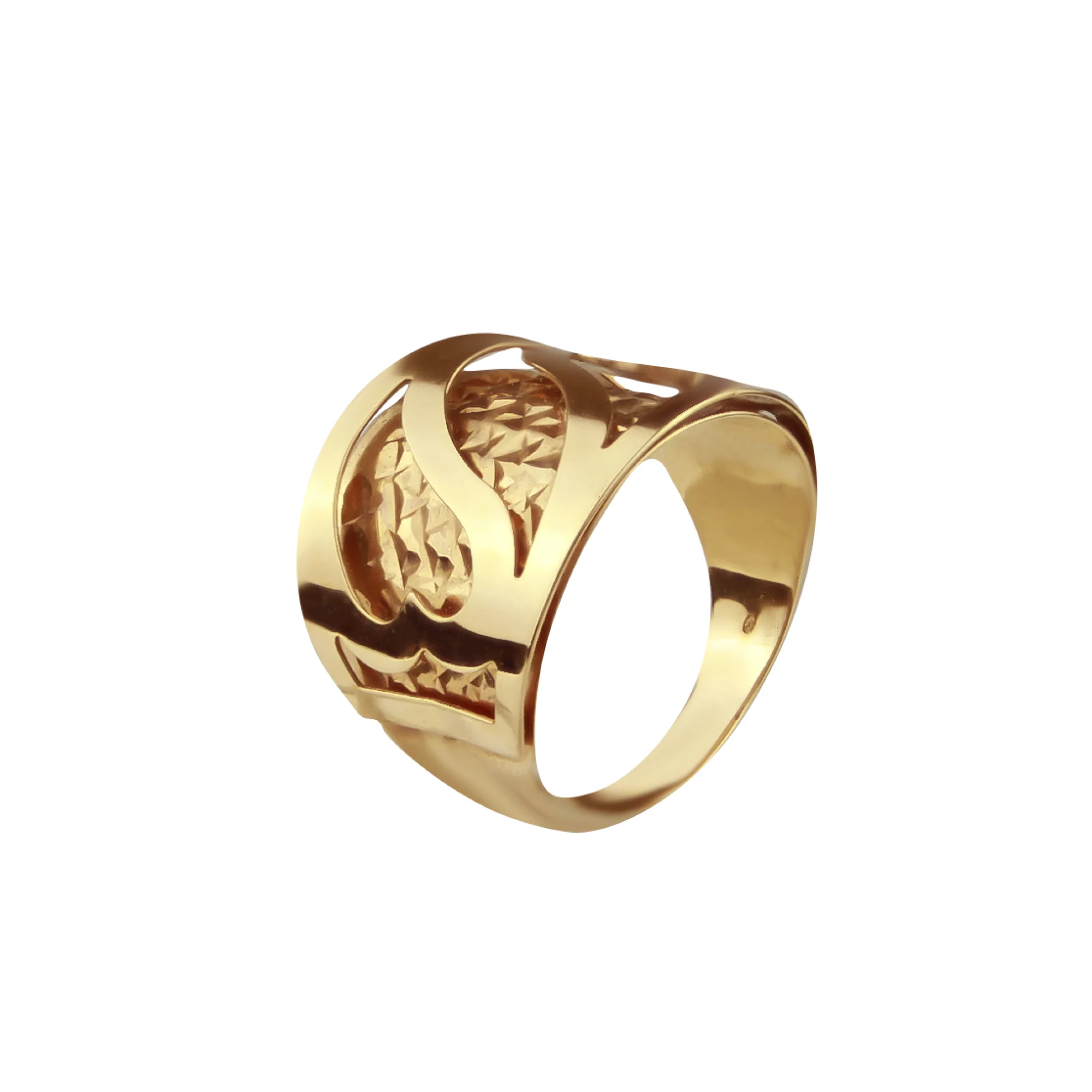 Золотое кольцо c узором капли - 495333 – изображение 1