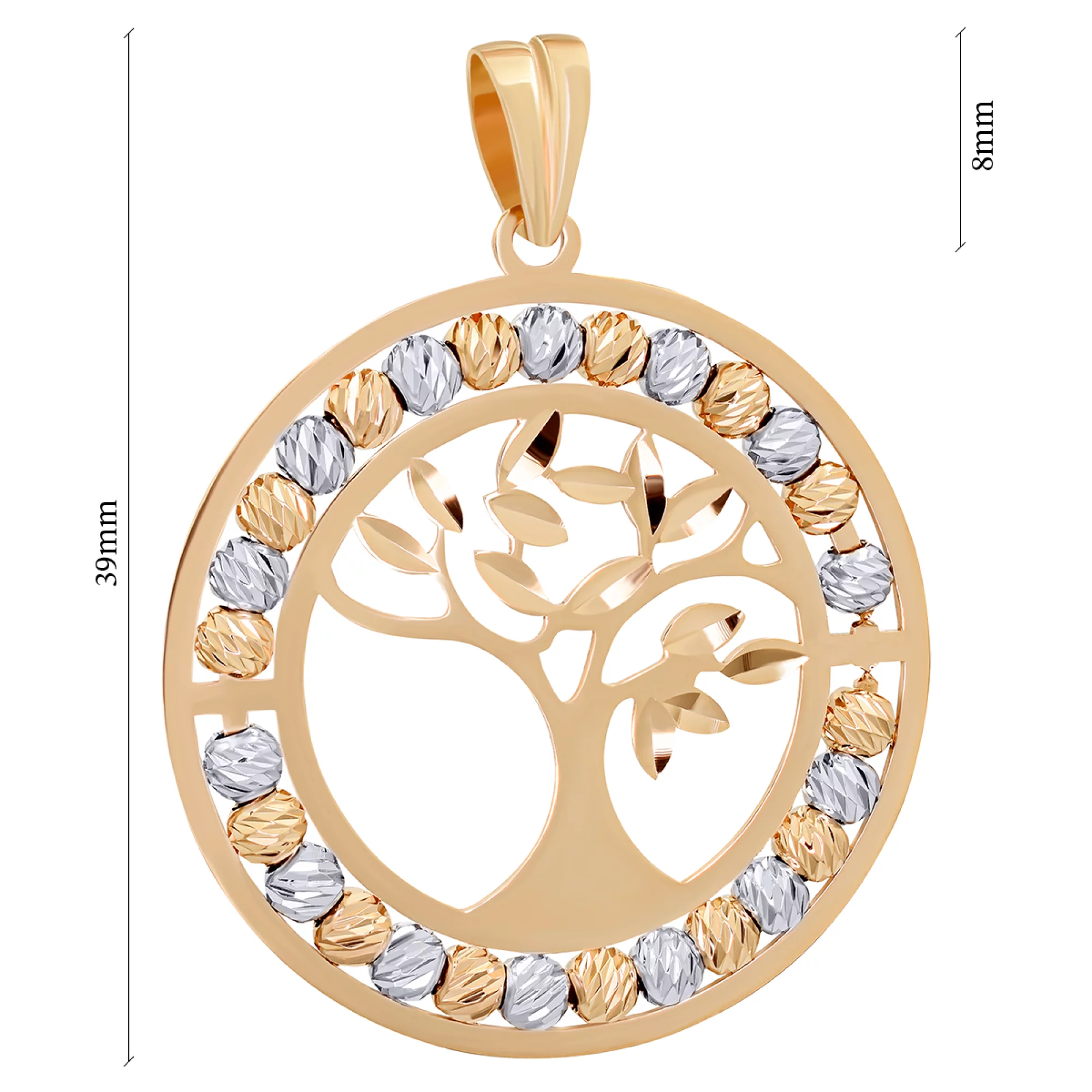 Підвіска з комбінованого золота Дерево - 890850 – зображення 2